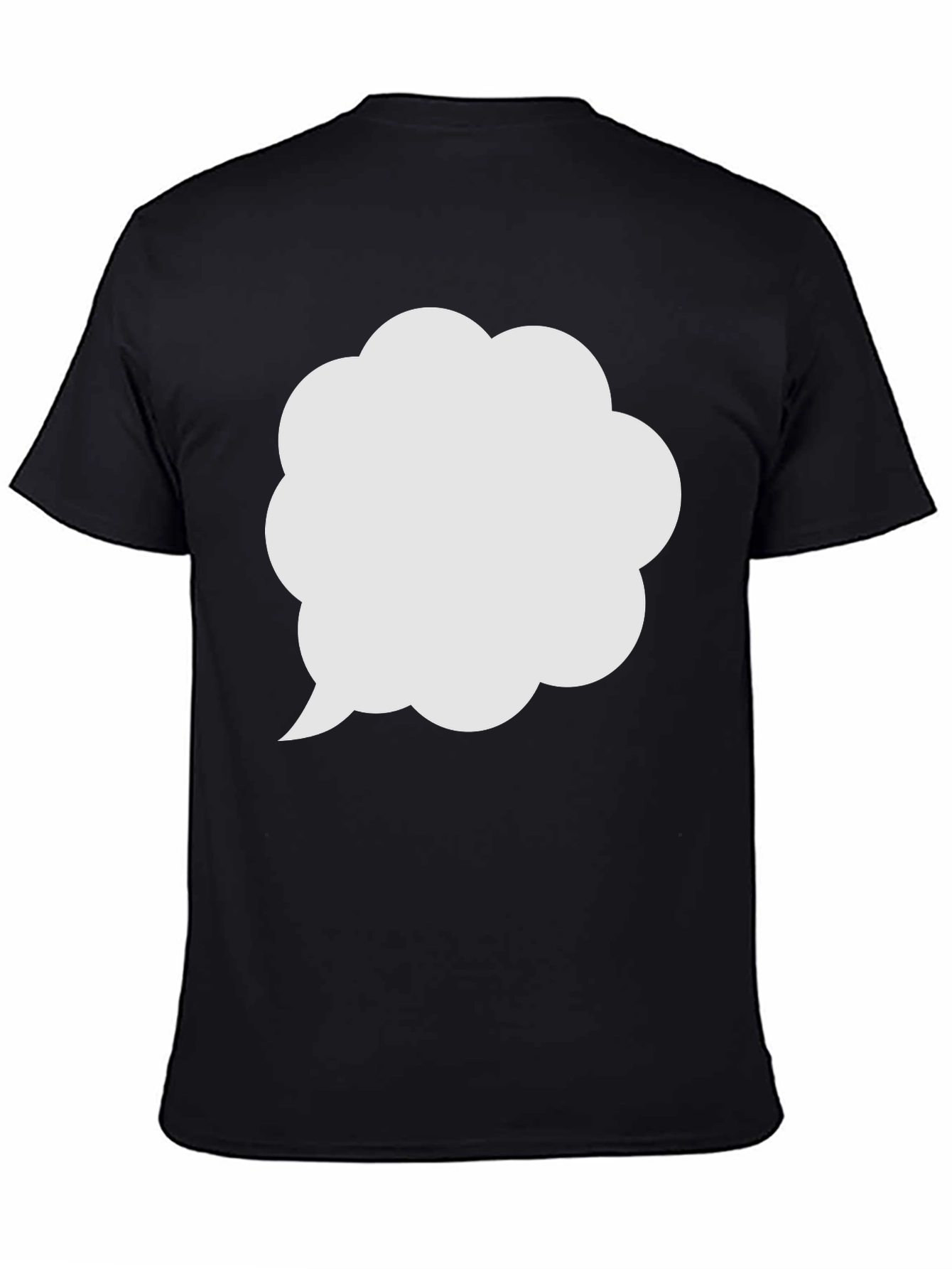 Mens Black T-Shirt with White Speech Bubble Design
