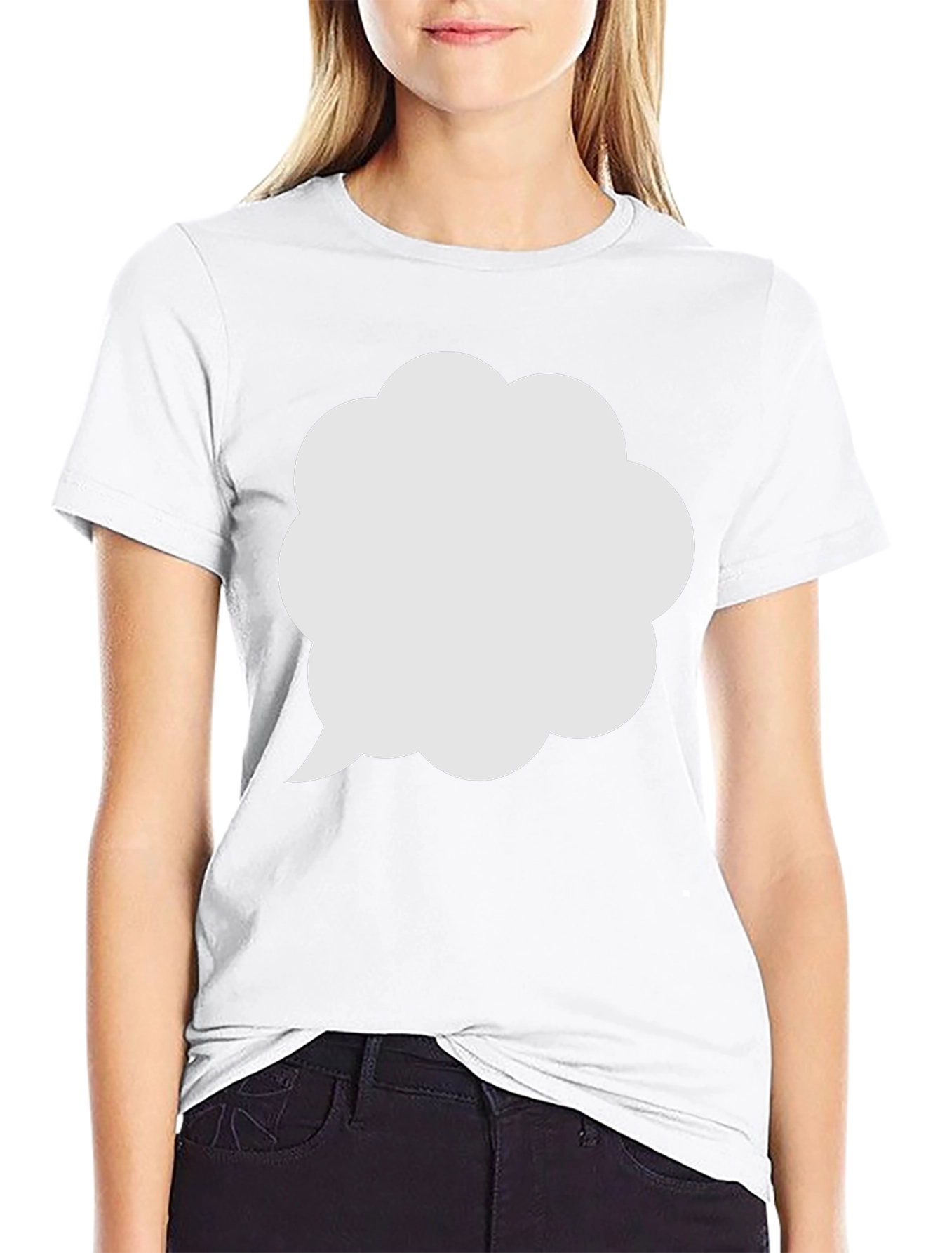 Mens Black T-Shirt with White Speech Bubble Design