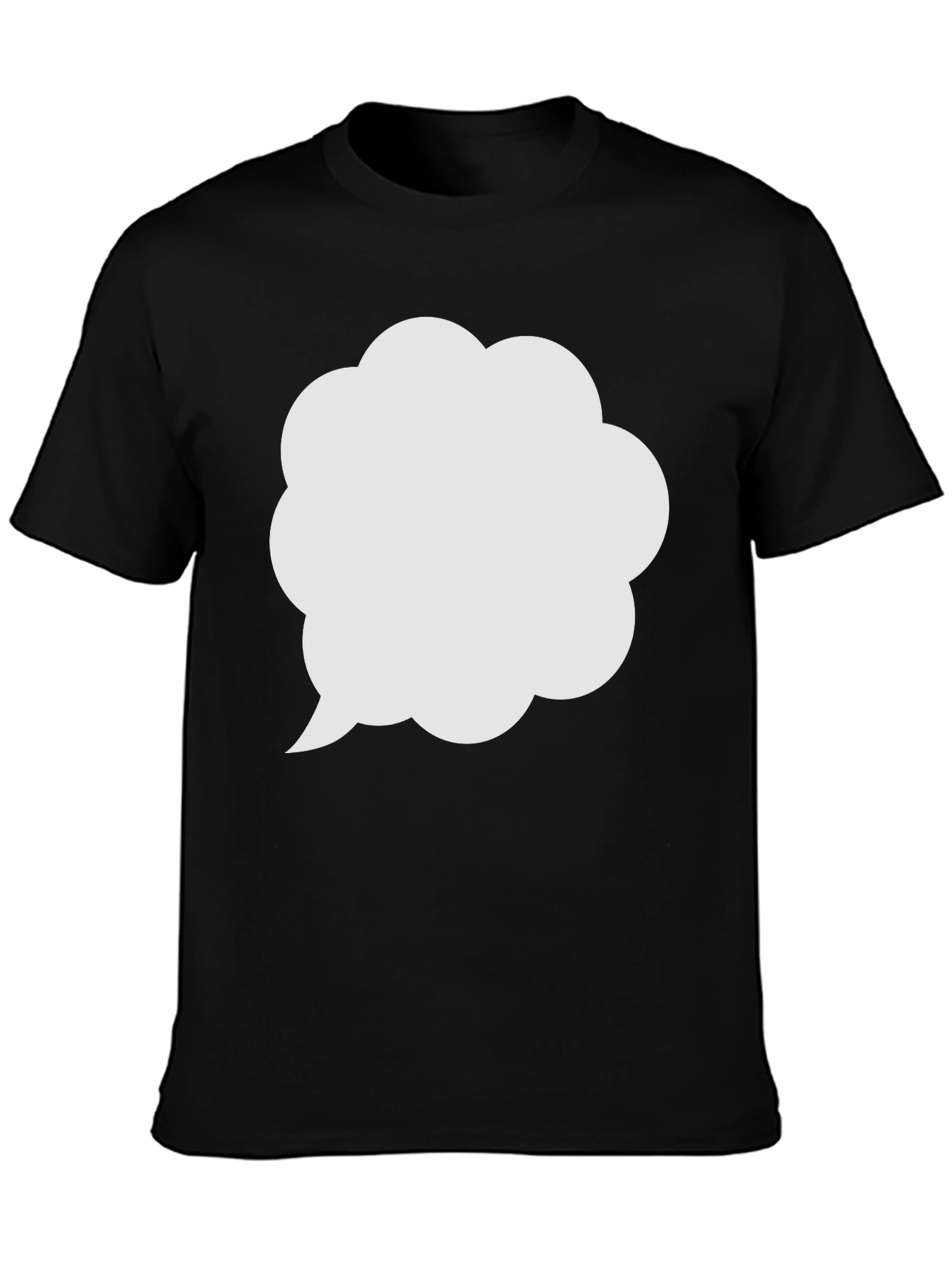 Mens Black T-Shirt with White Speech Bubble Design