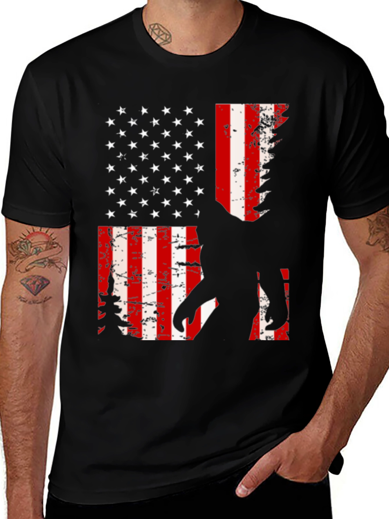 Sasquatch American Flag Graphic Tee