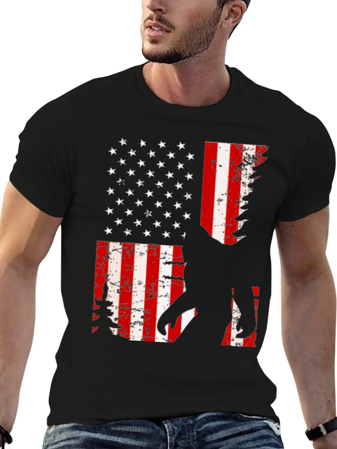 Sasquatch American Flag Graphic Tee