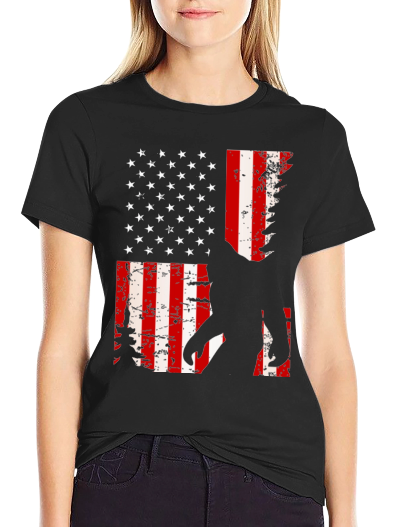 Sasquatch American Flag Graphic Tee