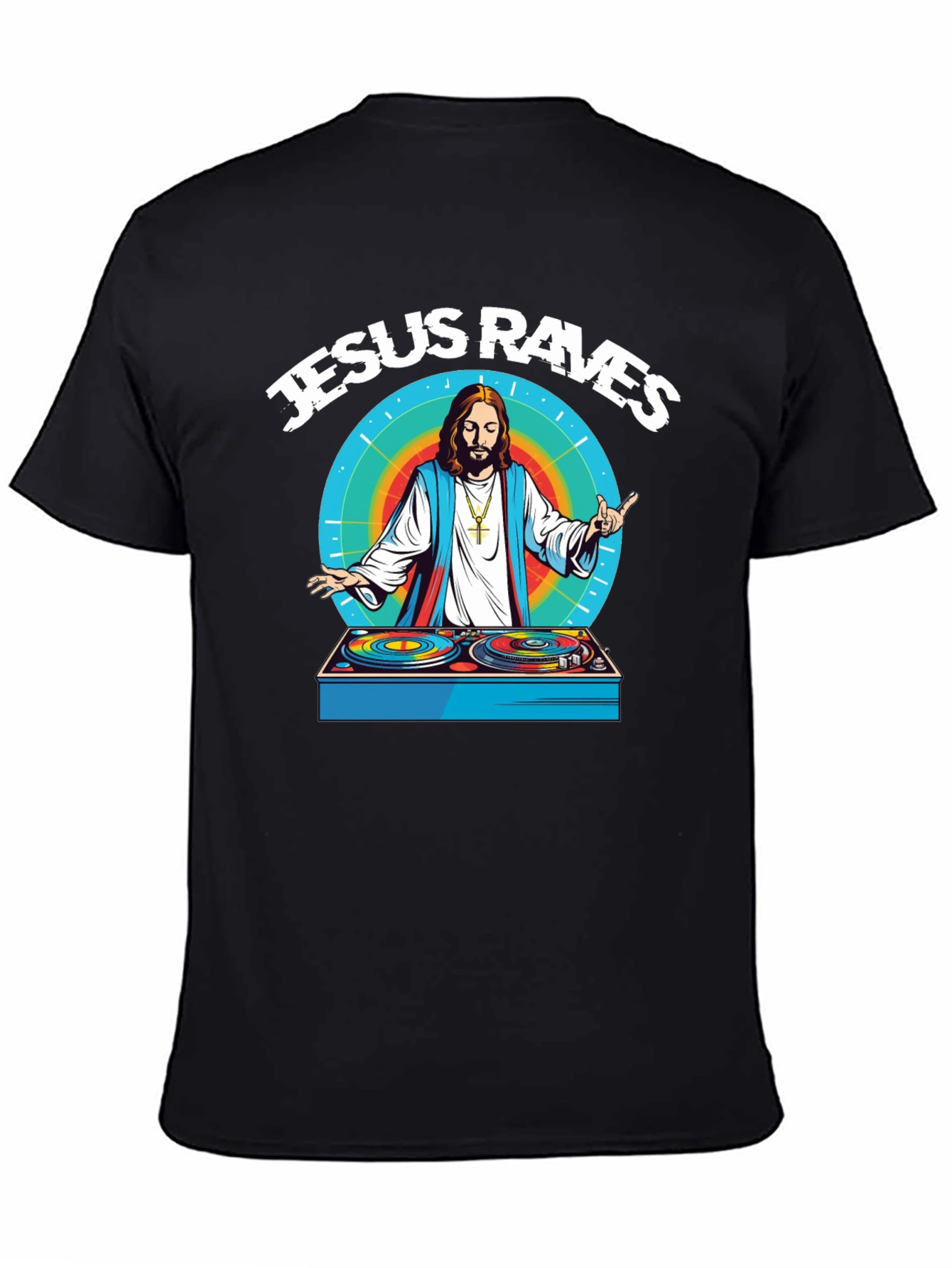Jesus Raves Graphic T-Shirt - Black