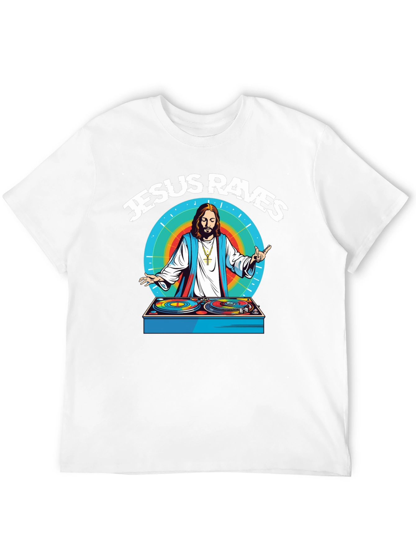 Jesus Raves Graphic T-Shirt - Black