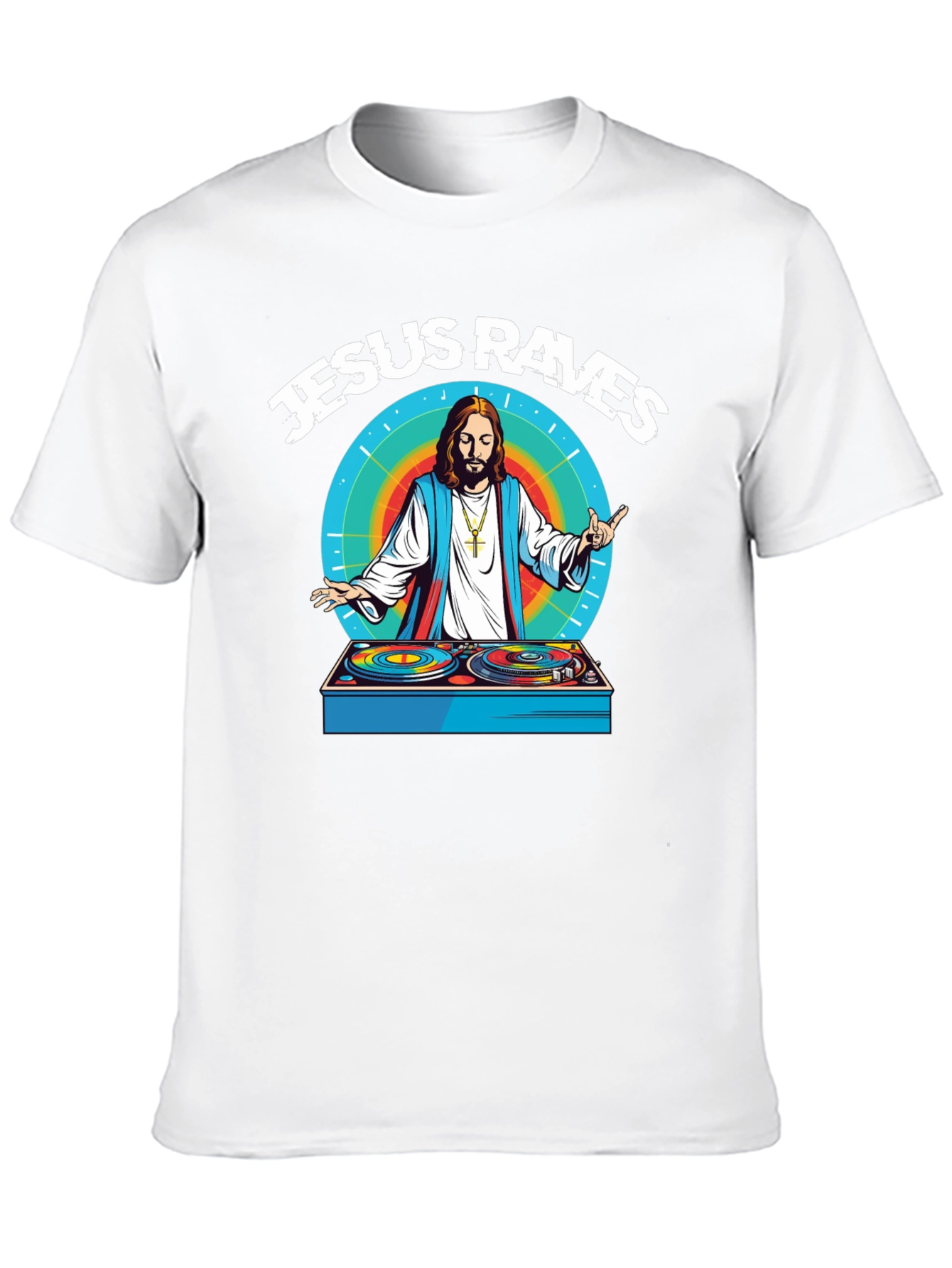 Jesus Raves Graphic T-Shirt - Black