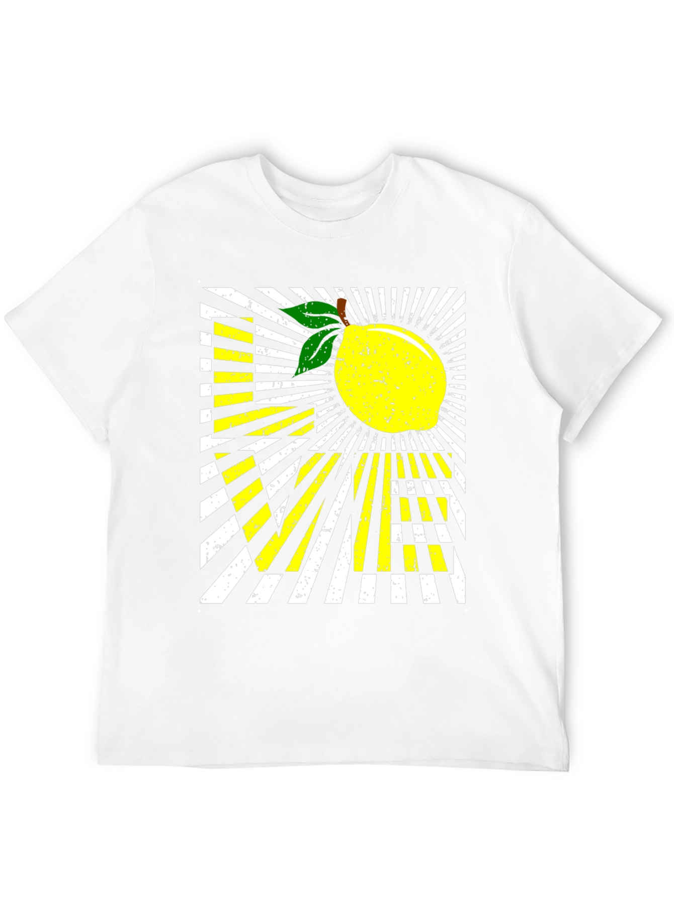 Lemon Graphic Tee - Modern Striped Design