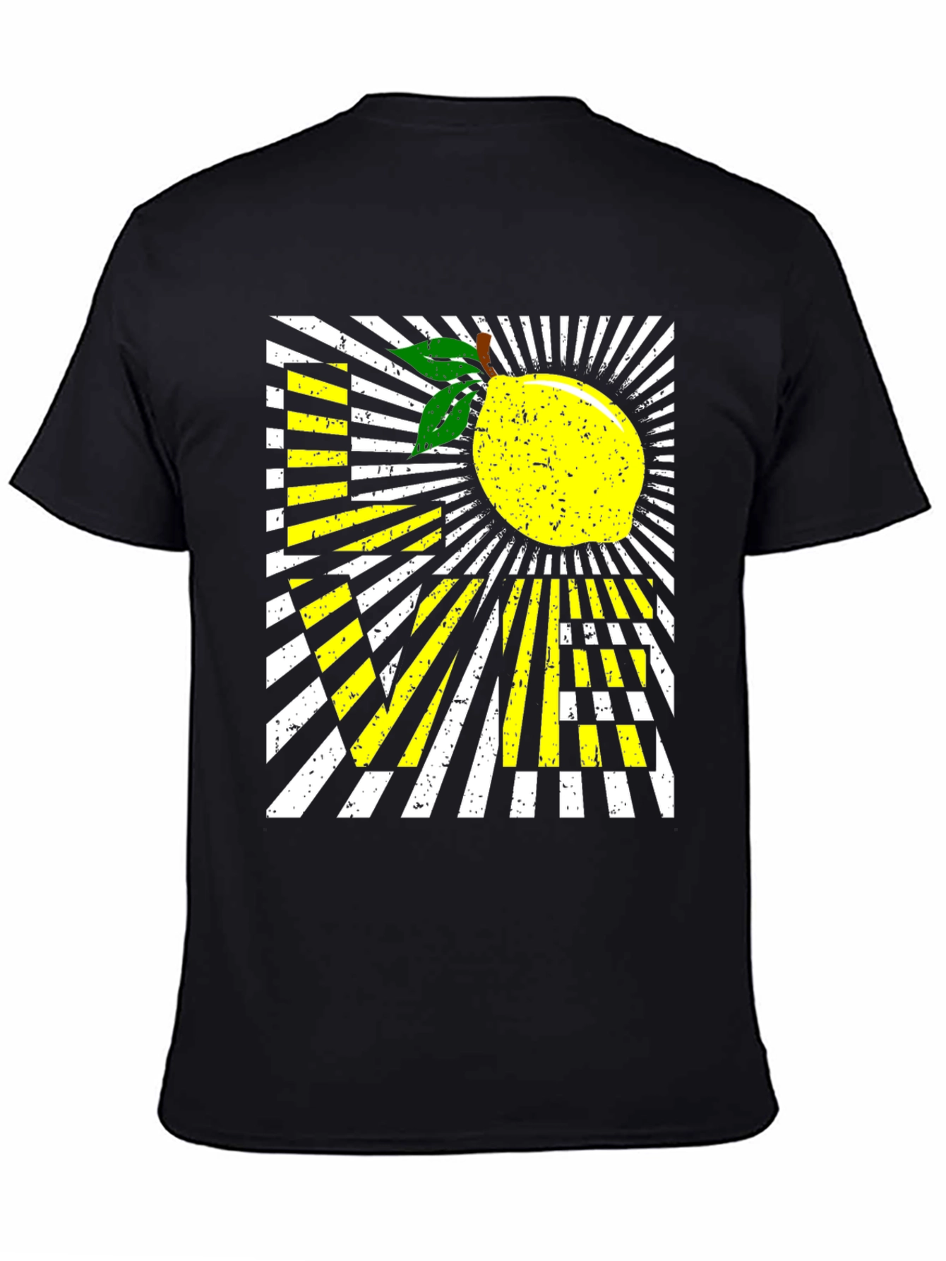 Lemon Graphic Tee - Modern Striped Design