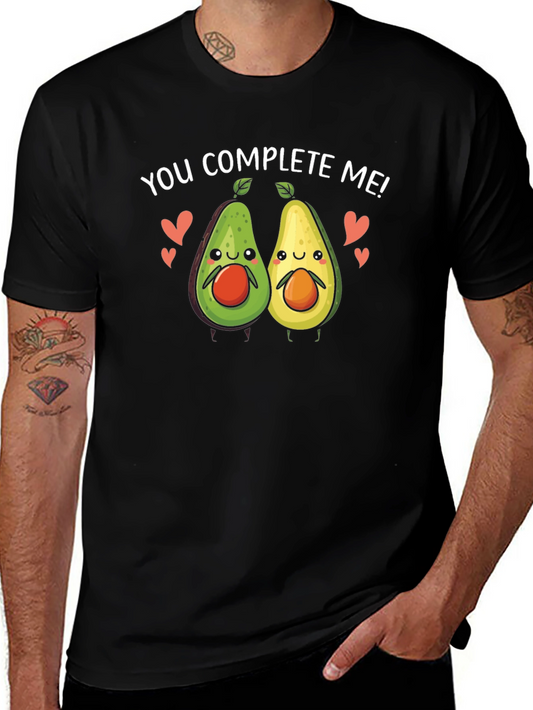 You Complete Me Avocado Couple Black T-Shirt
