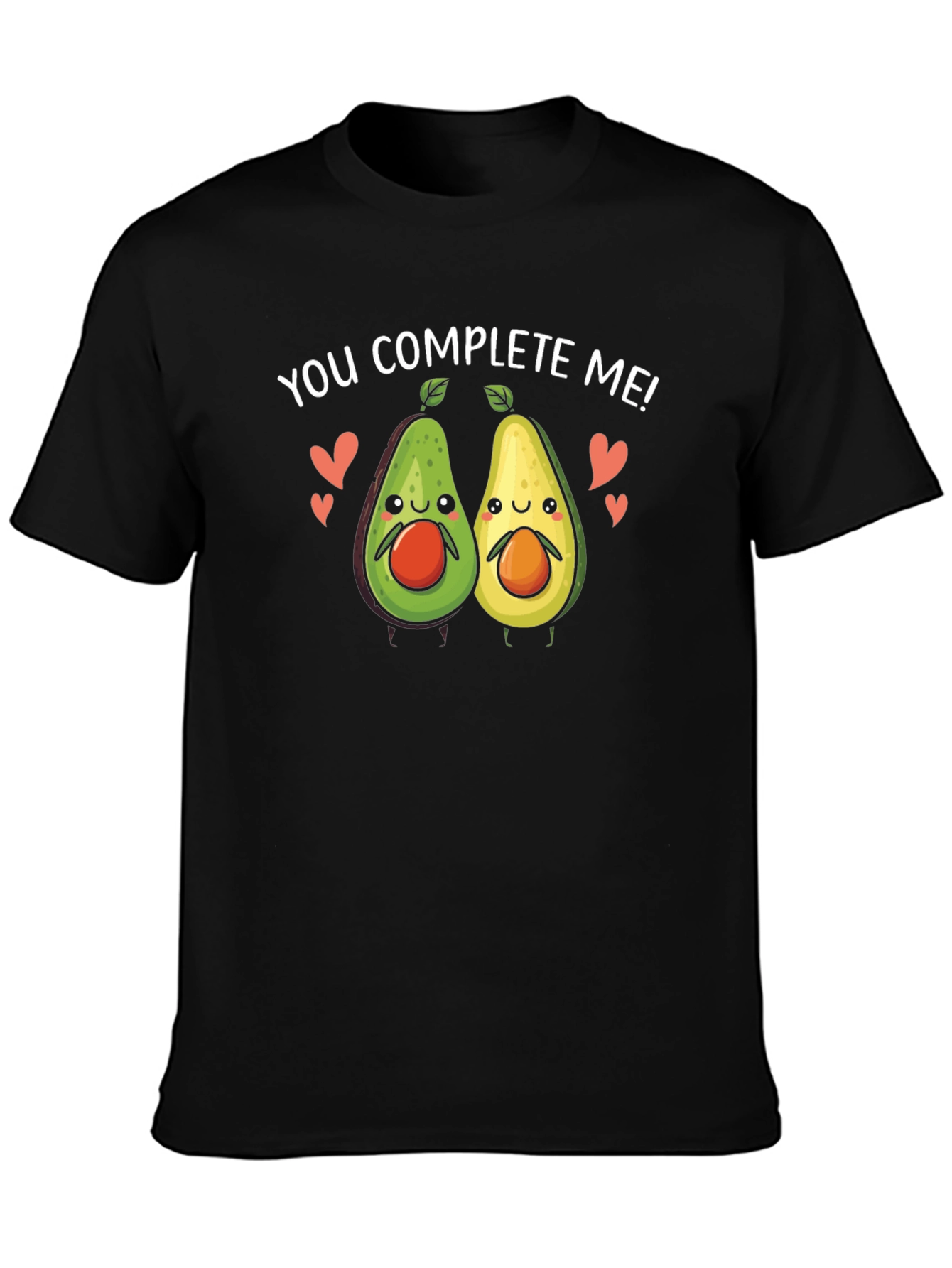 You Complete Me Avocado Couple Black T-Shirt