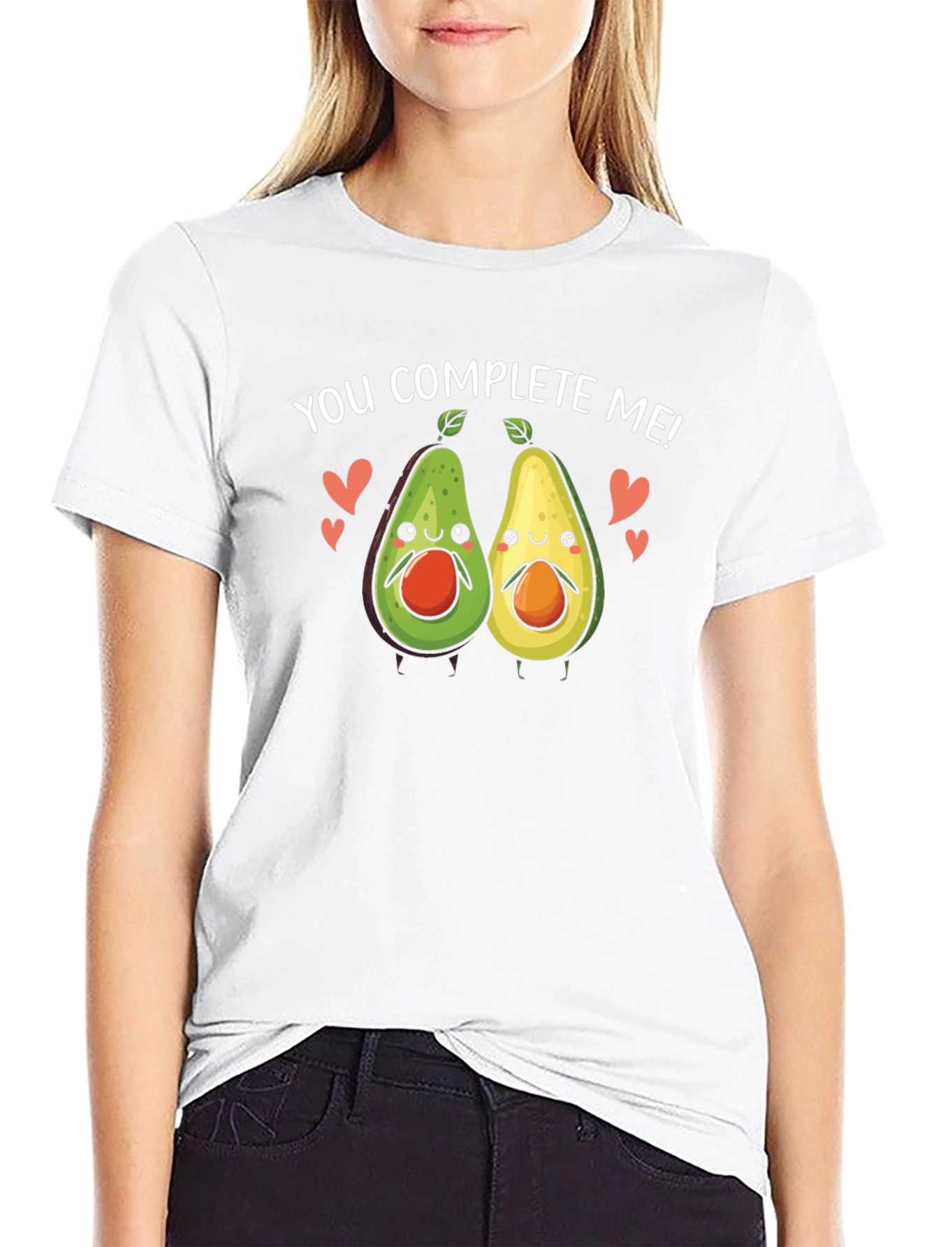 You Complete Me Avocado Couple Black T-Shirt