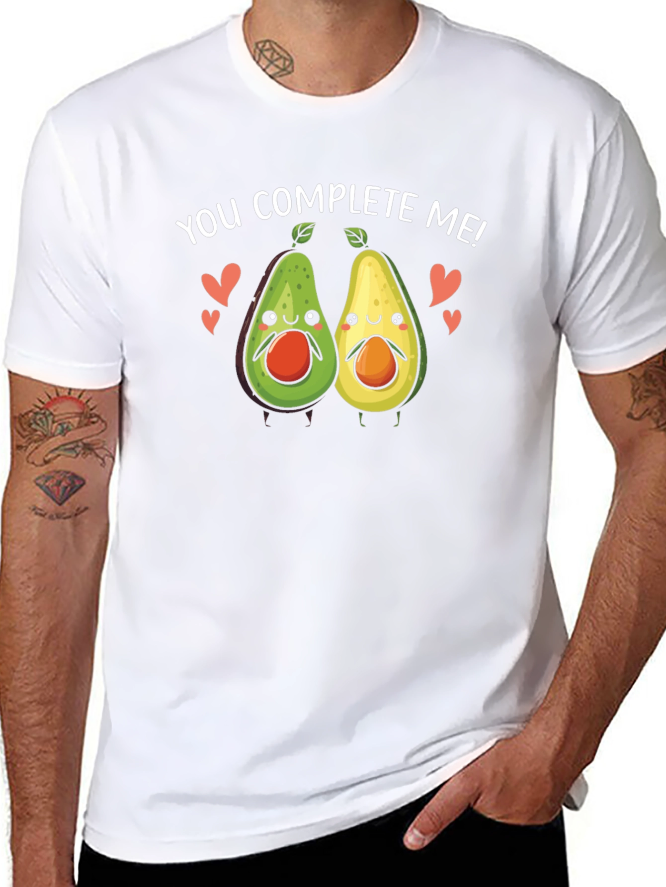 You Complete Me Avocado Couple Black T-Shirt