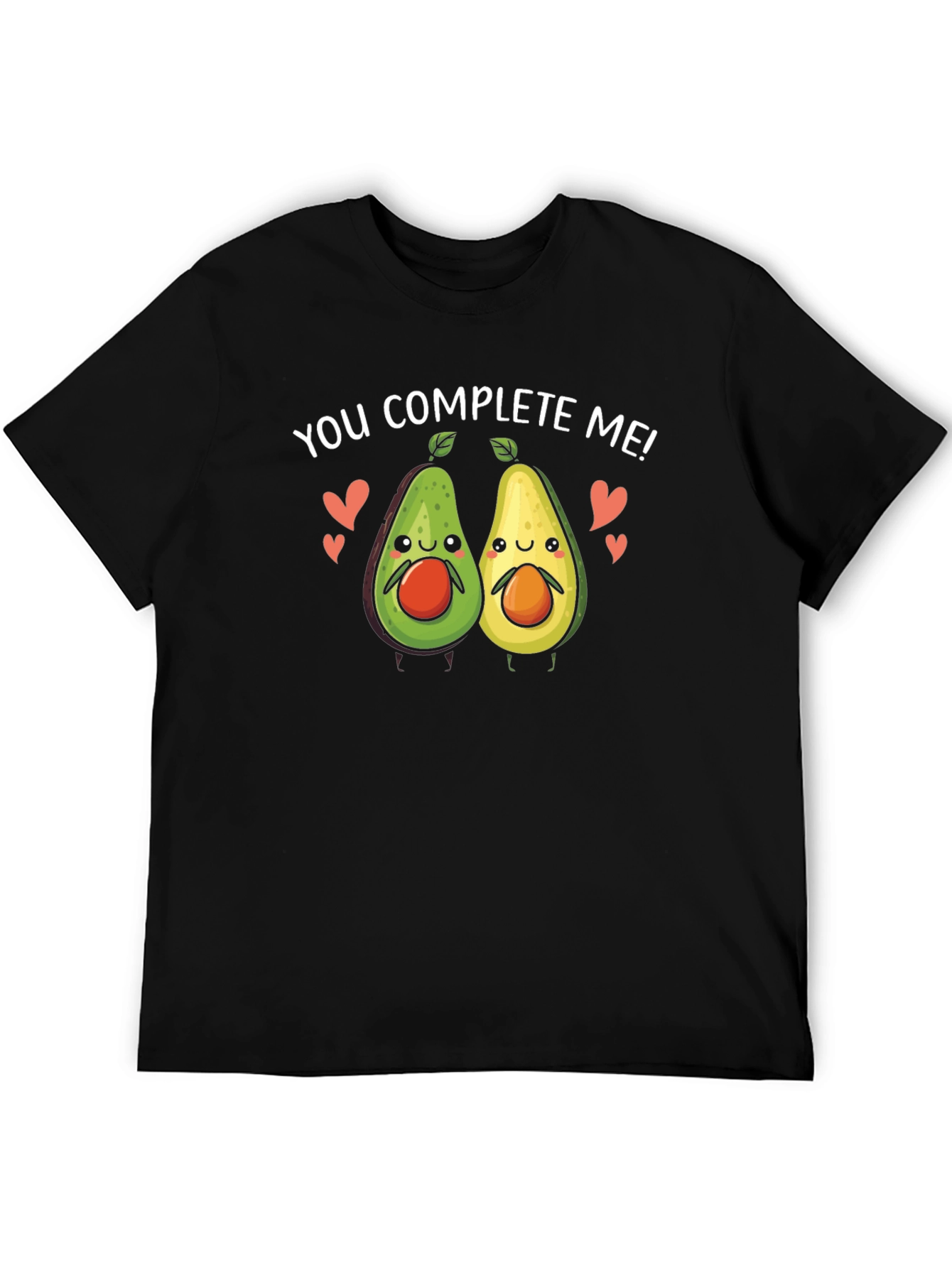 You Complete Me Avocado Couple Black T-Shirt