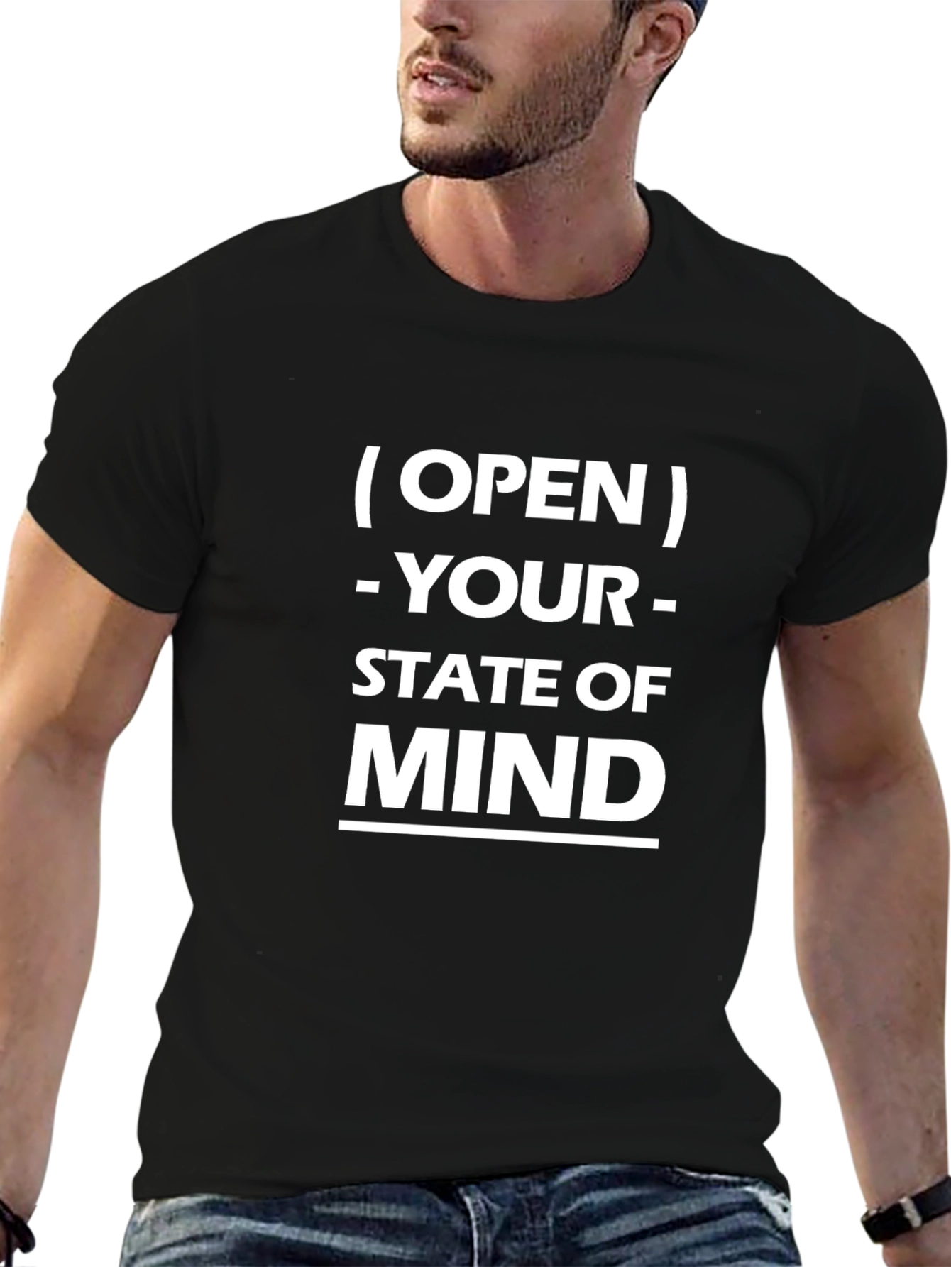 Open Your State of Mind Black Graphic Tee