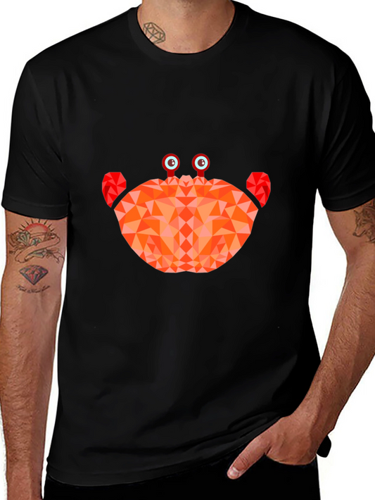 Geometric Crab Graphic Tee - Black