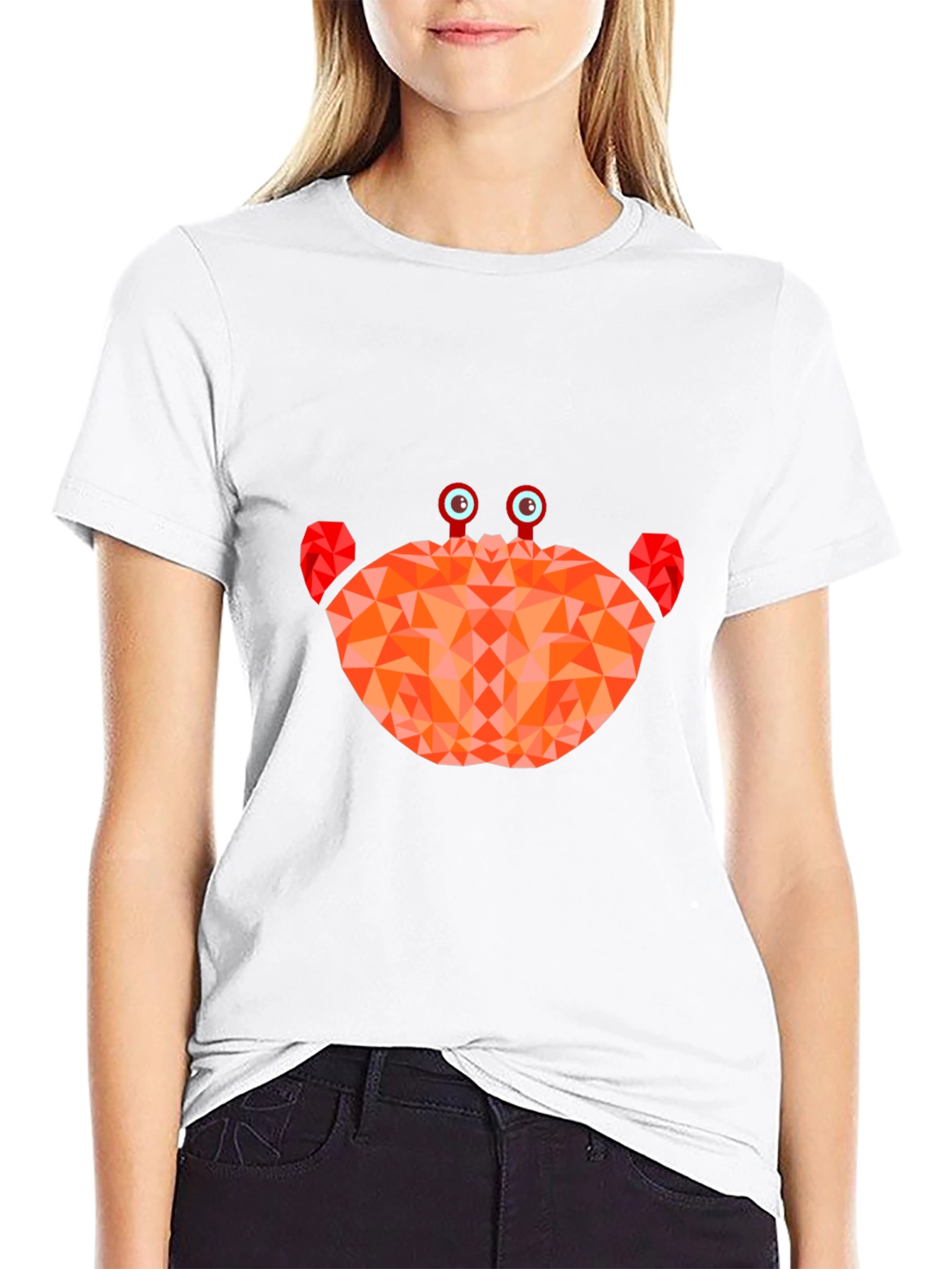 Geometric Crab Graphic Tee - Black