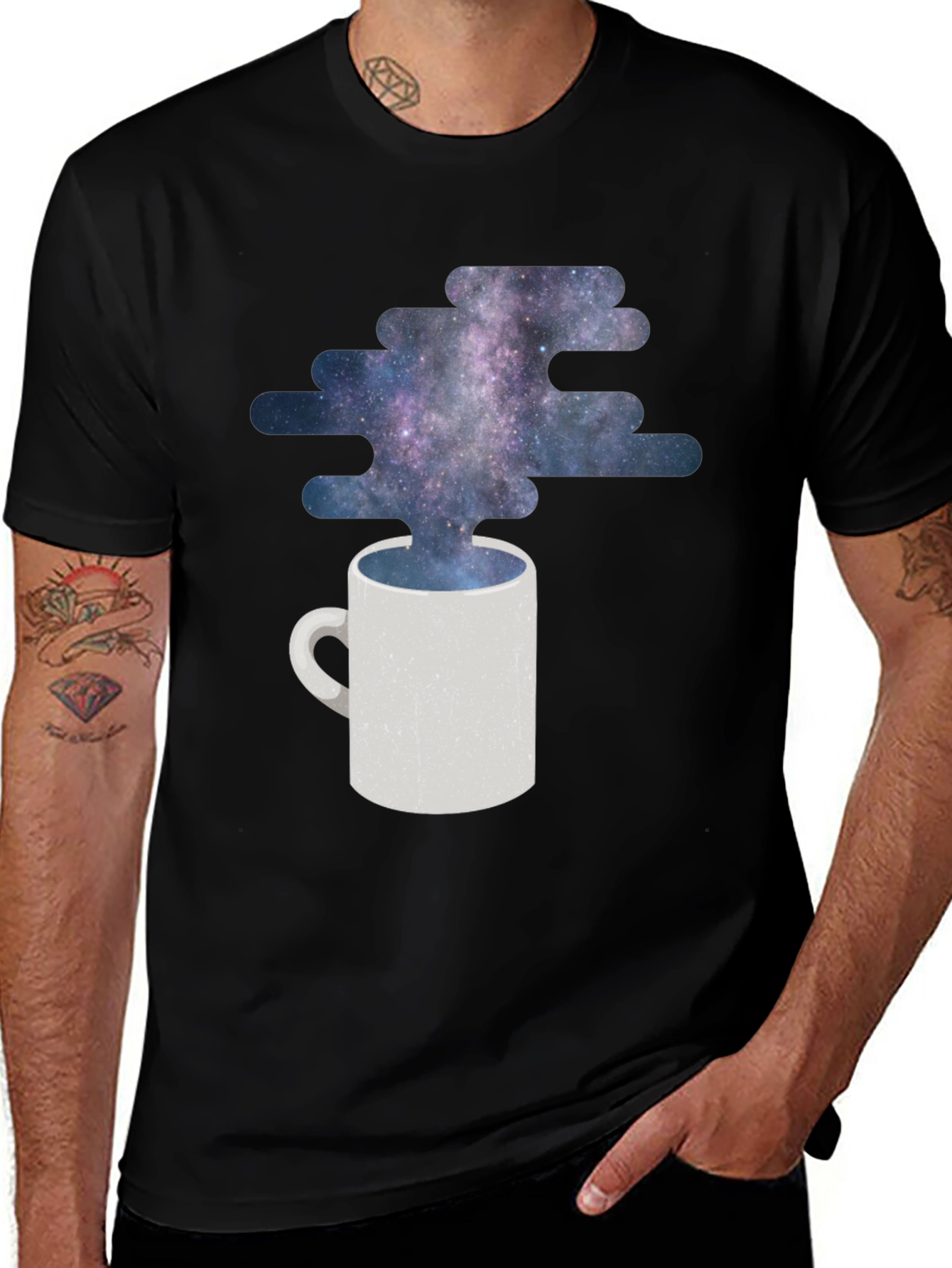 Cosmic Coffee T-Shirt - Galaxy Mug Design