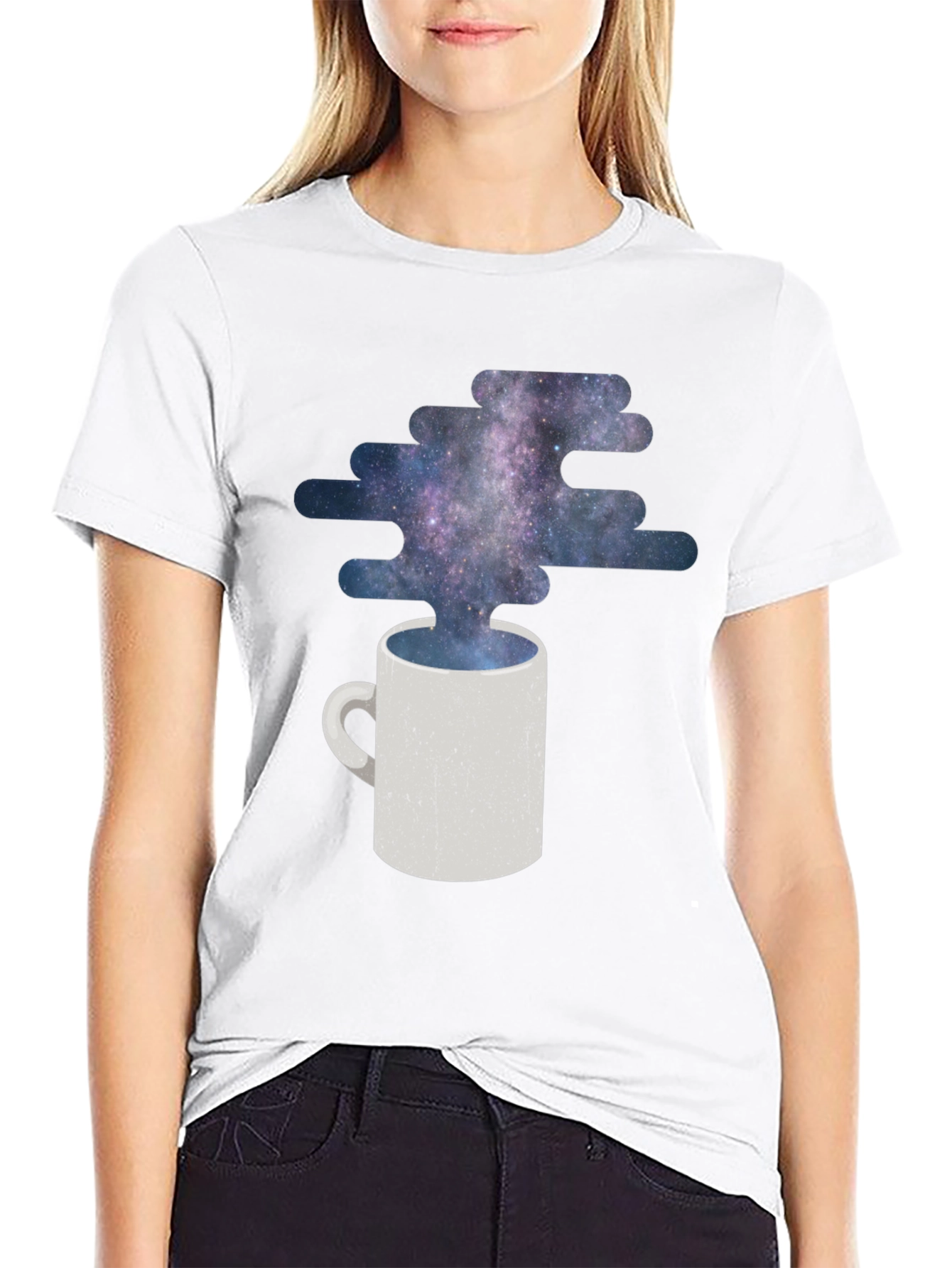 Cosmic Coffee T-Shirt - Galaxy Mug Design