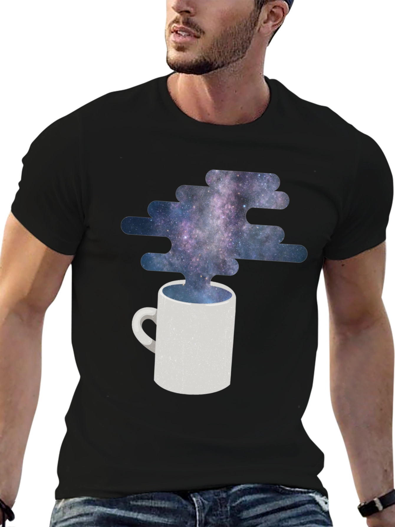 Cosmic Coffee T-Shirt - Galaxy Mug Design