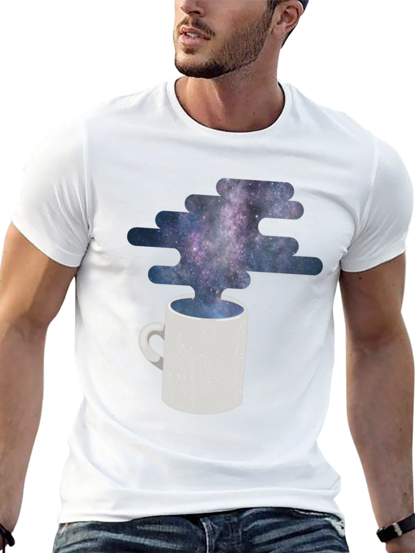 Cosmic Coffee T-Shirt - Galaxy Mug Design