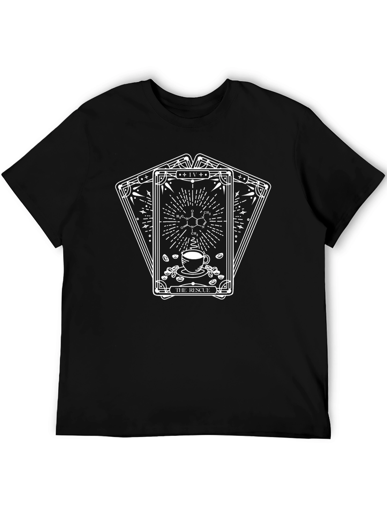 The Rescue Coffee Tarot Card Black T-Shirt