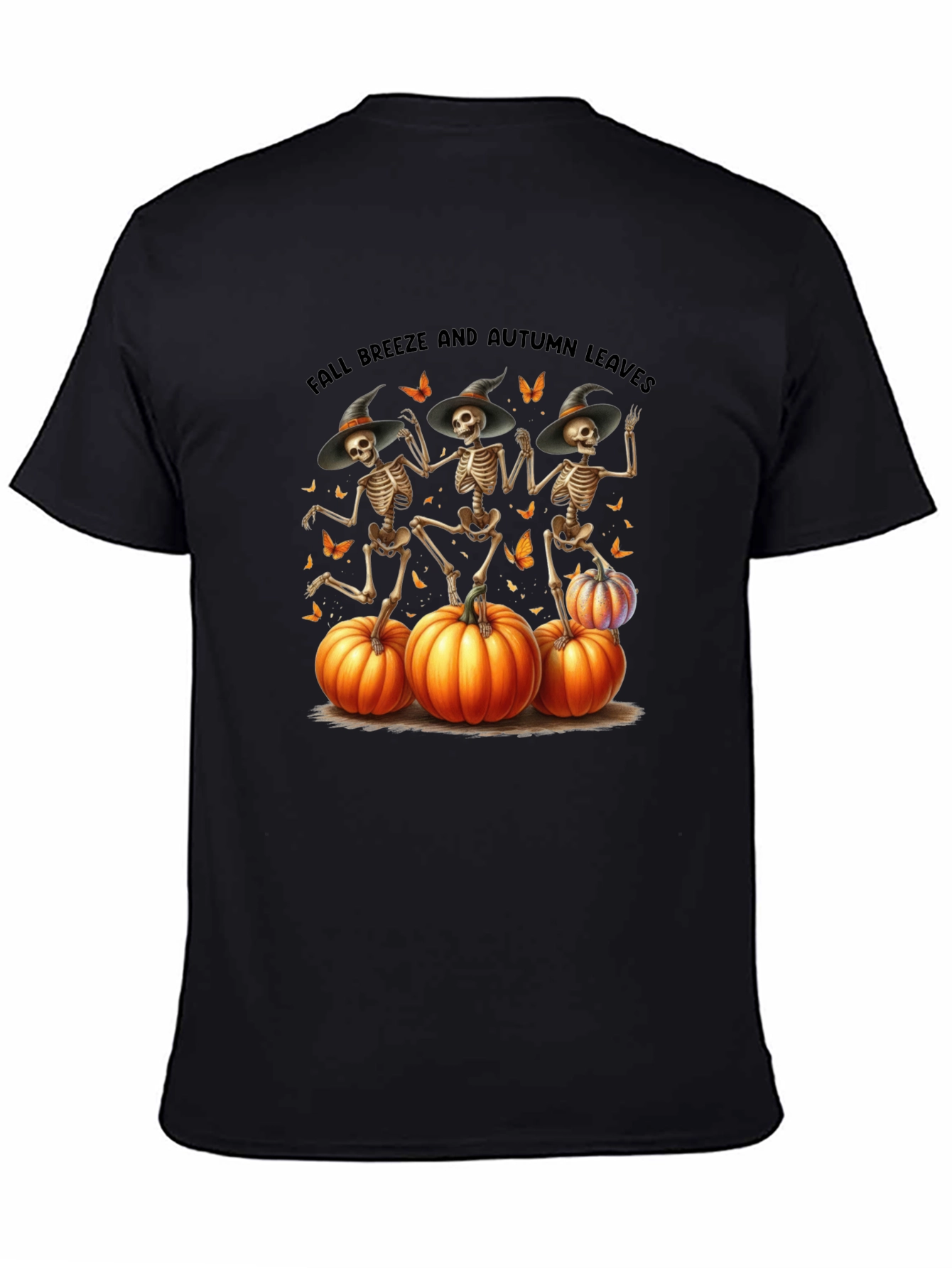Halloween Skeleton & Pumpkins T-Shirt