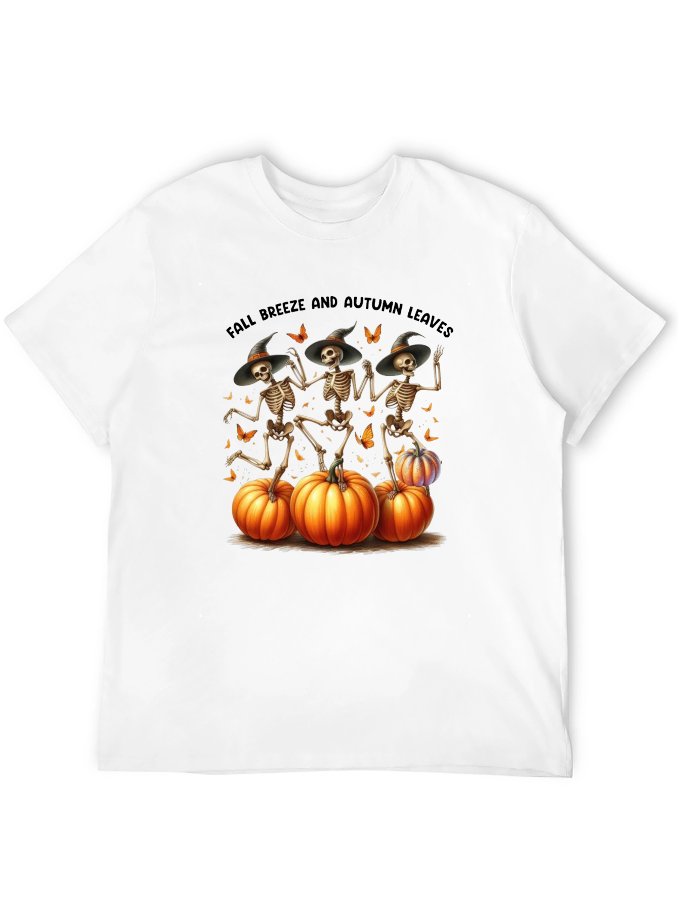 Halloween Skeleton & Pumpkins T-Shirt
