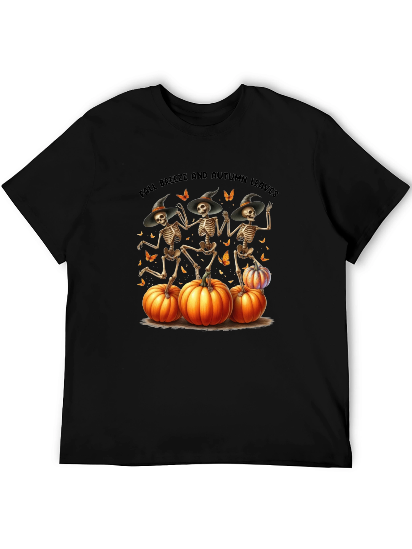 Halloween Skeleton & Pumpkins T-Shirt