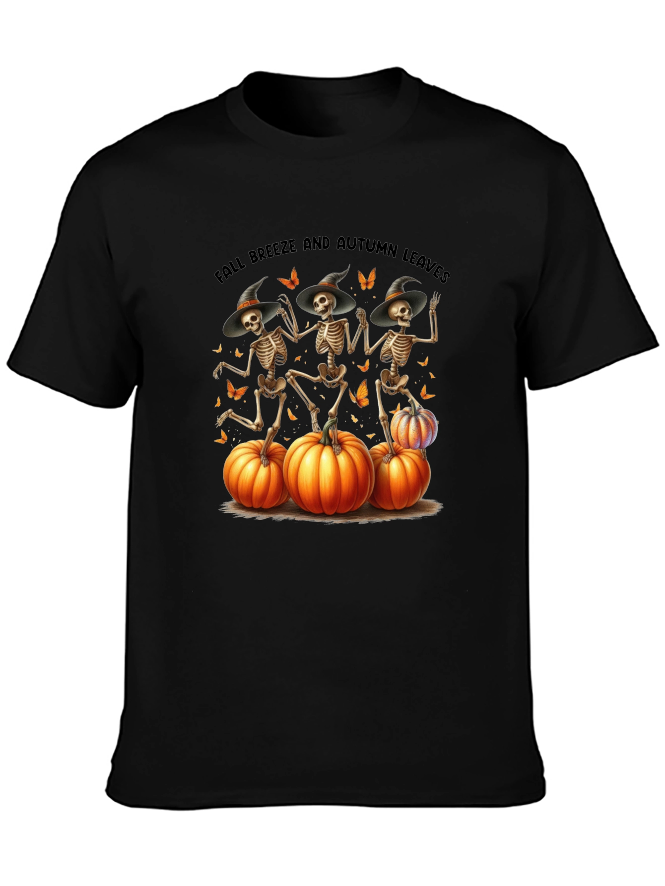 Halloween Skeleton & Pumpkins T-Shirt