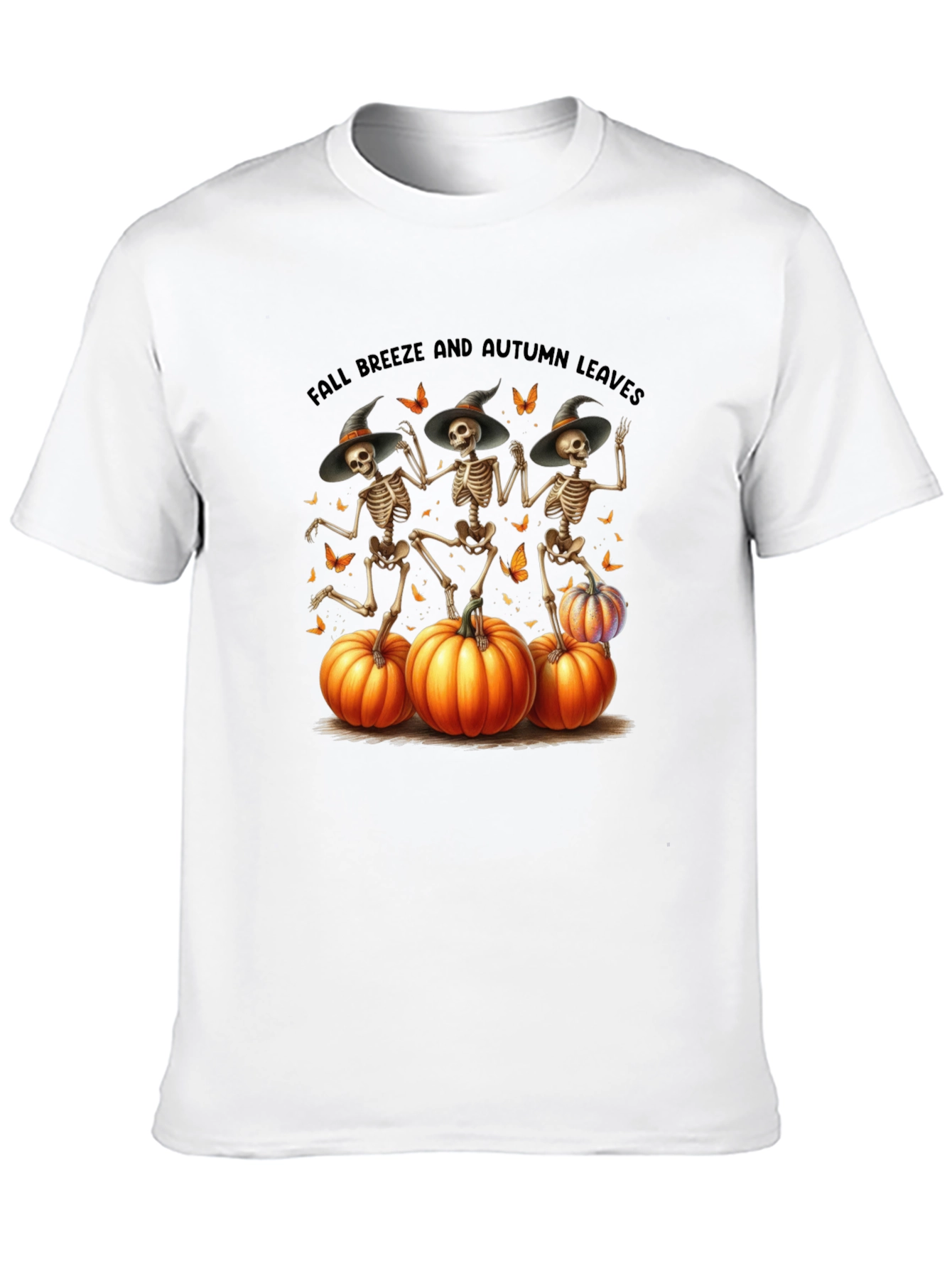 Halloween Skeleton & Pumpkins T-Shirt