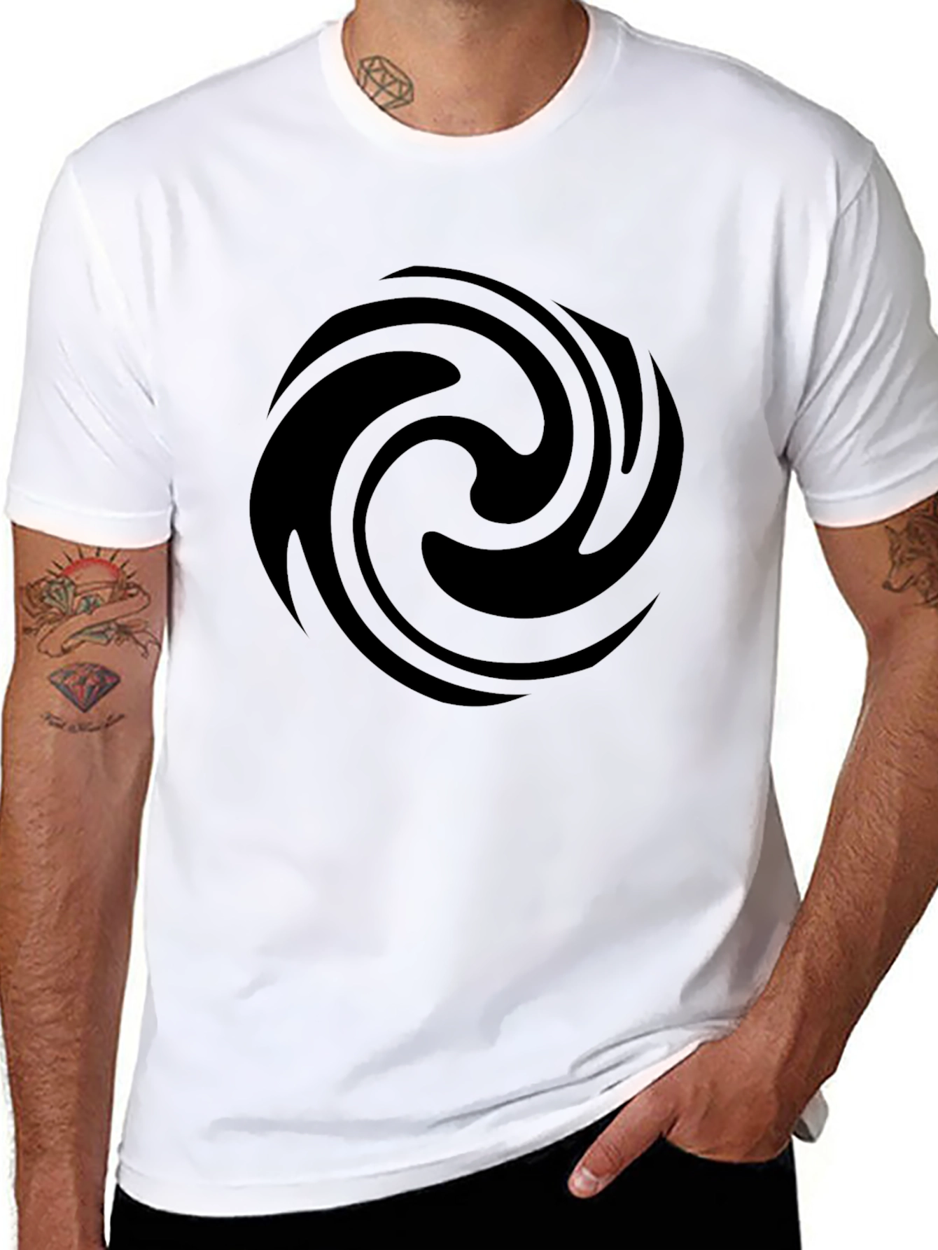 Swirl Graphic Tee - Mens Black T-Shirt