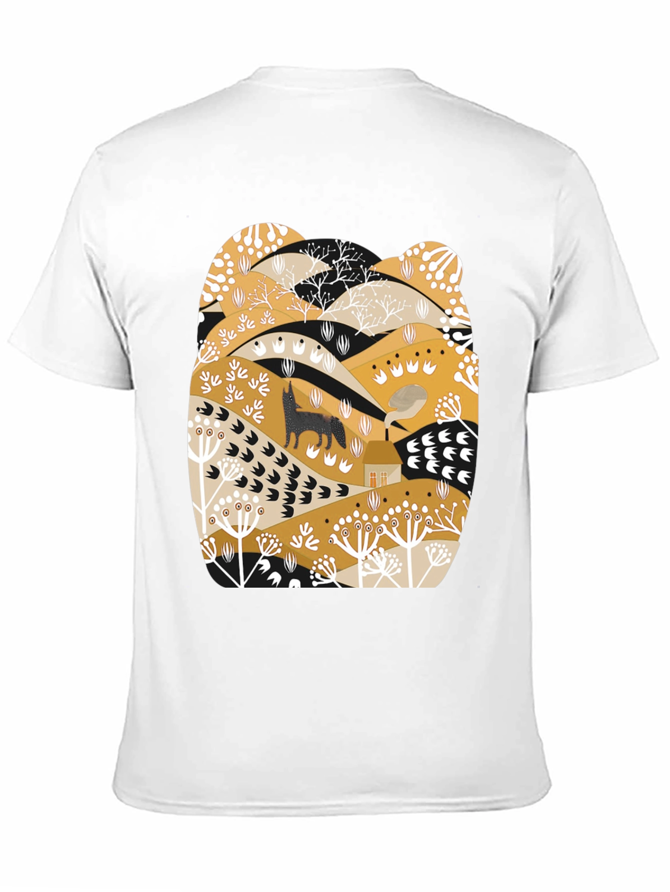 Wolf Landscape Graphic Tee - Black