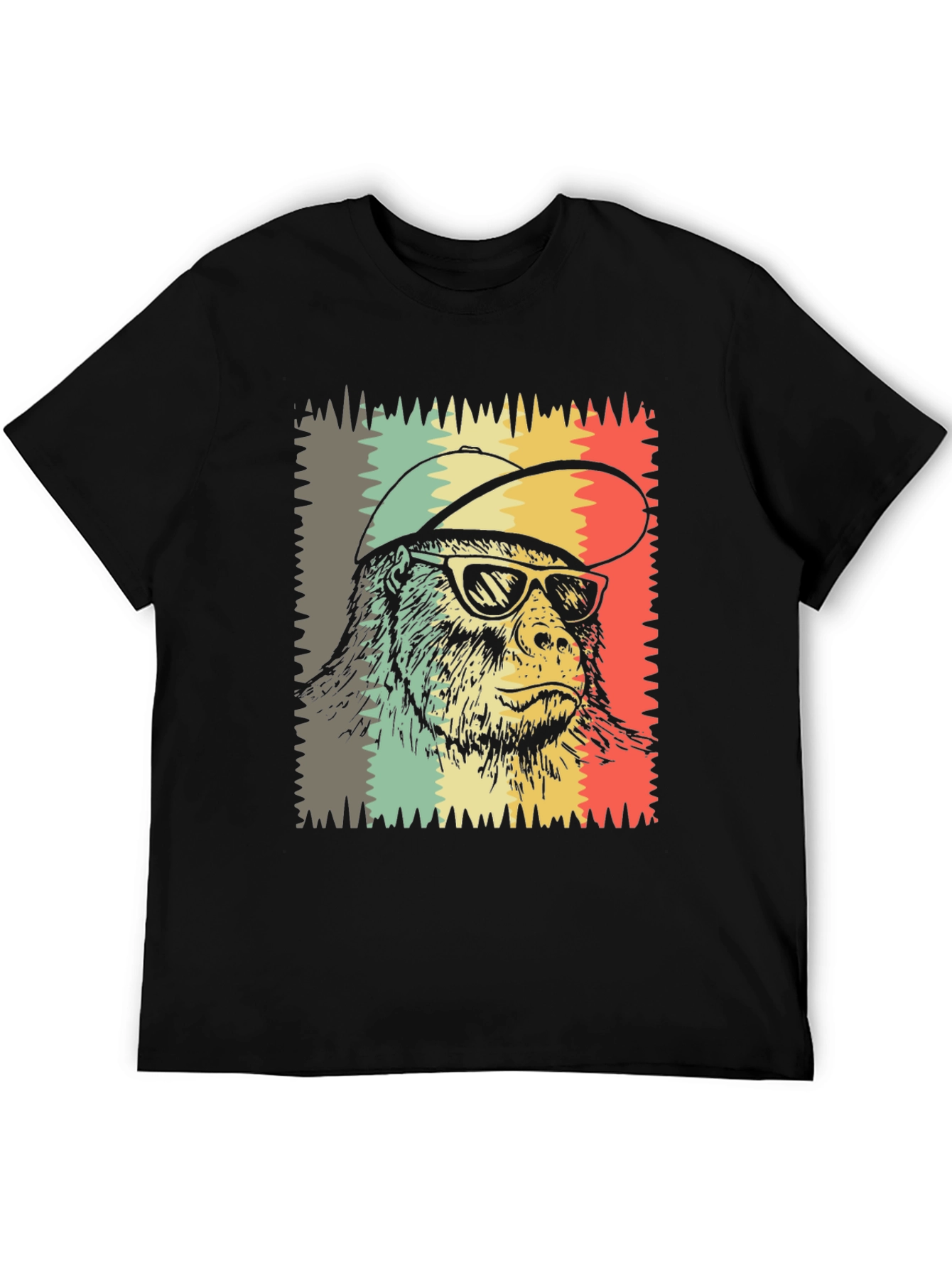 Cool Ape Graphic Tee - Retro Style Black T-Shirt