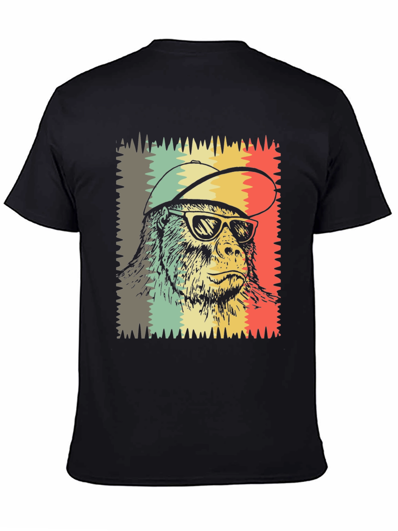 Cool Ape Graphic Tee - Retro Style Black T-Shirt