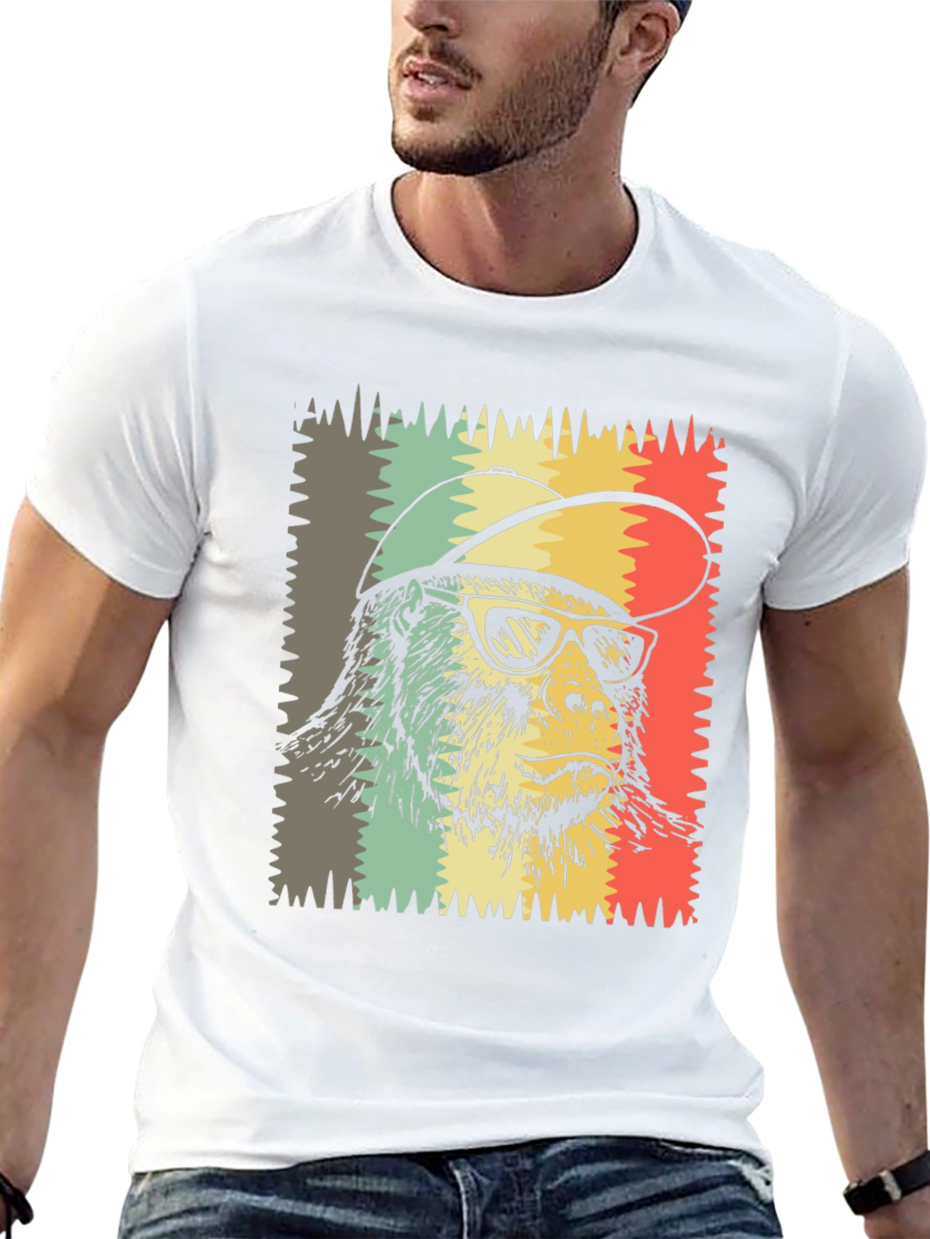 Cool Ape Graphic Tee - Retro Style Black T-Shirt