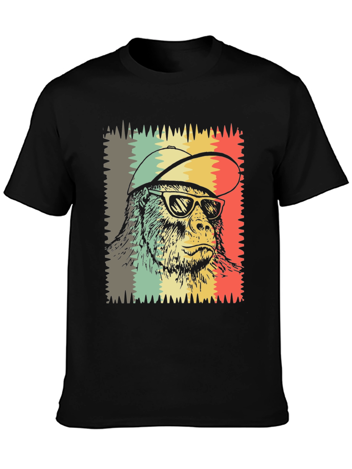 Cool Ape Graphic Tee - Retro Style Black T-Shirt
