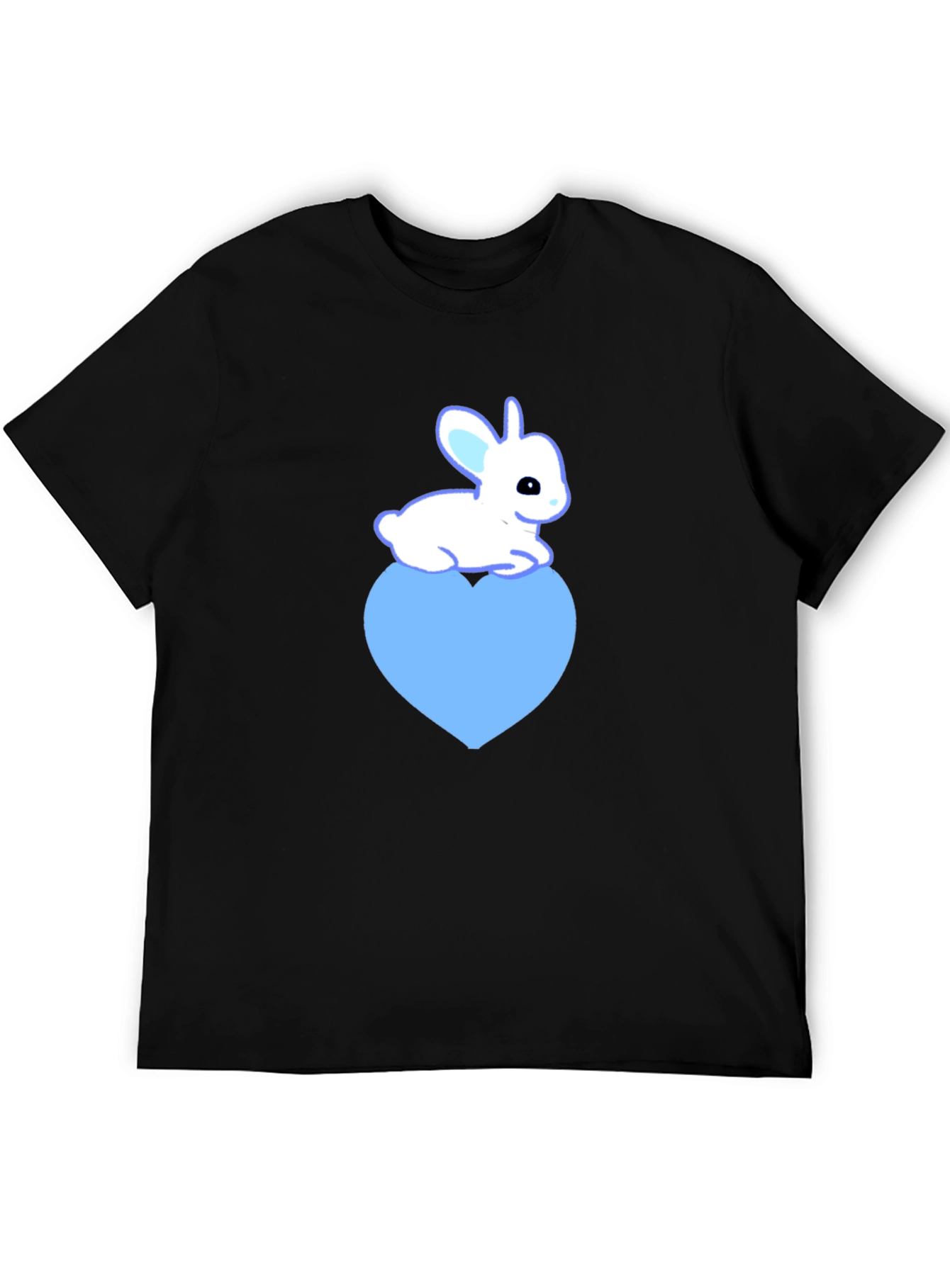 Cute Rabbit Heart Graphic Tee - Soft Cotton Blend