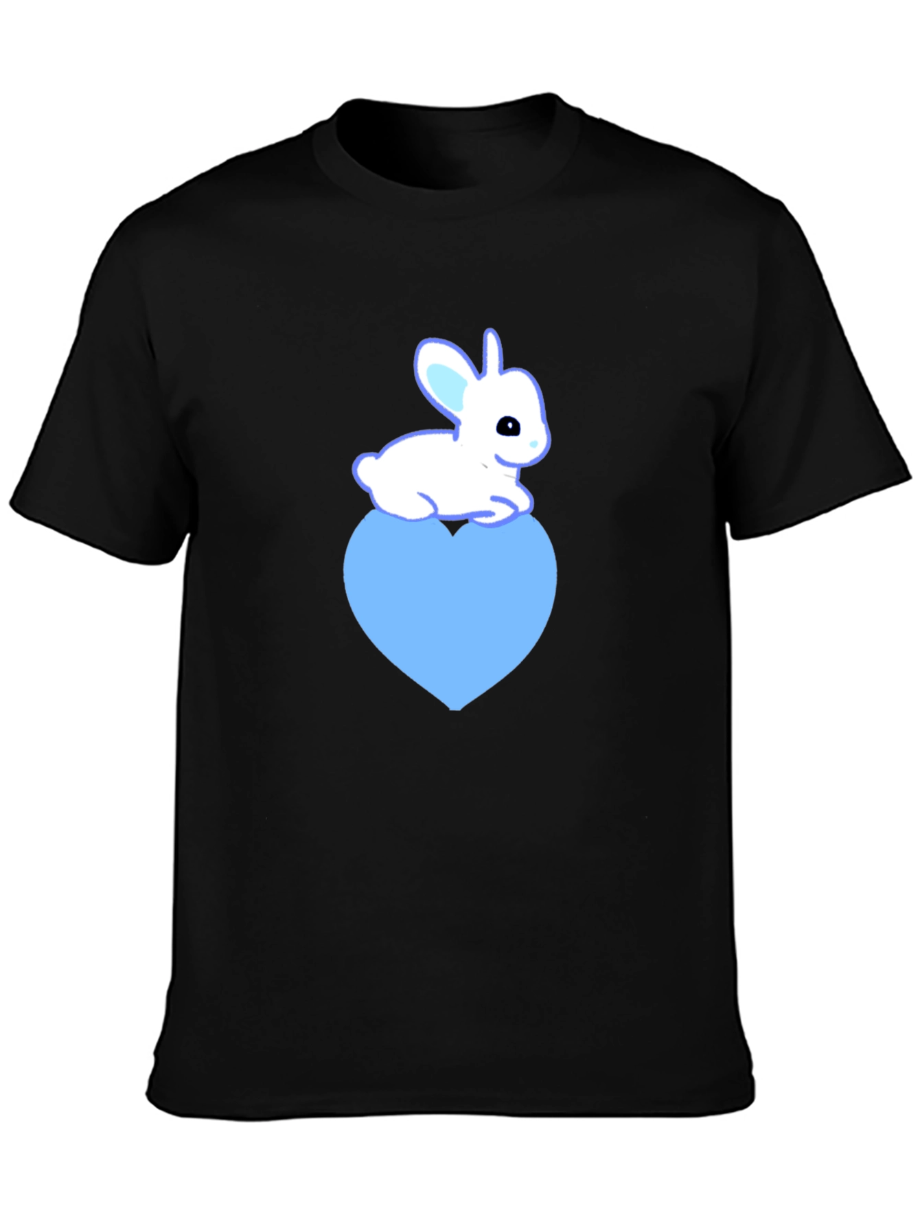 Cute Rabbit Heart Graphic Tee - Soft Cotton Blend