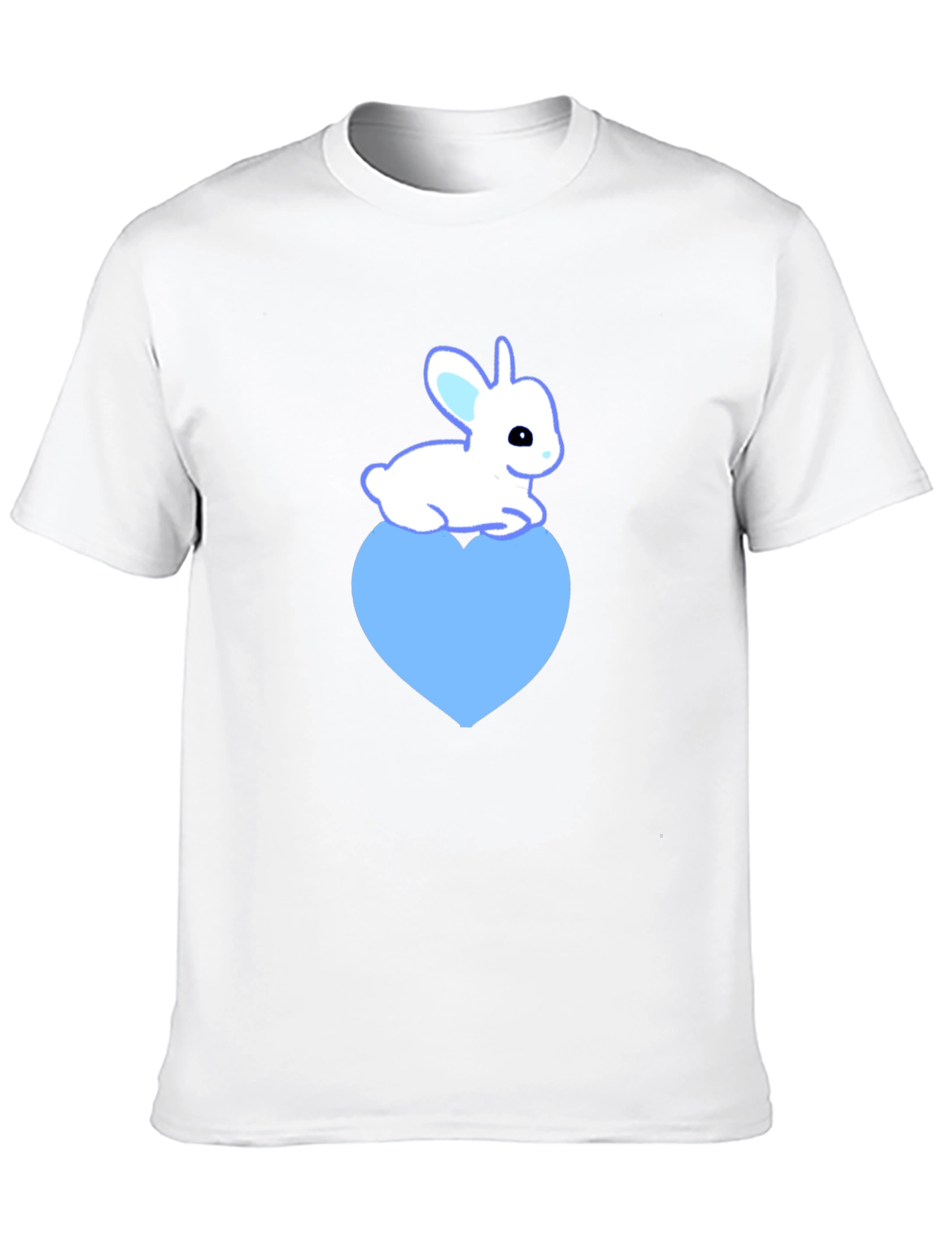 Cute Rabbit Heart Graphic Tee - Soft Cotton Blend