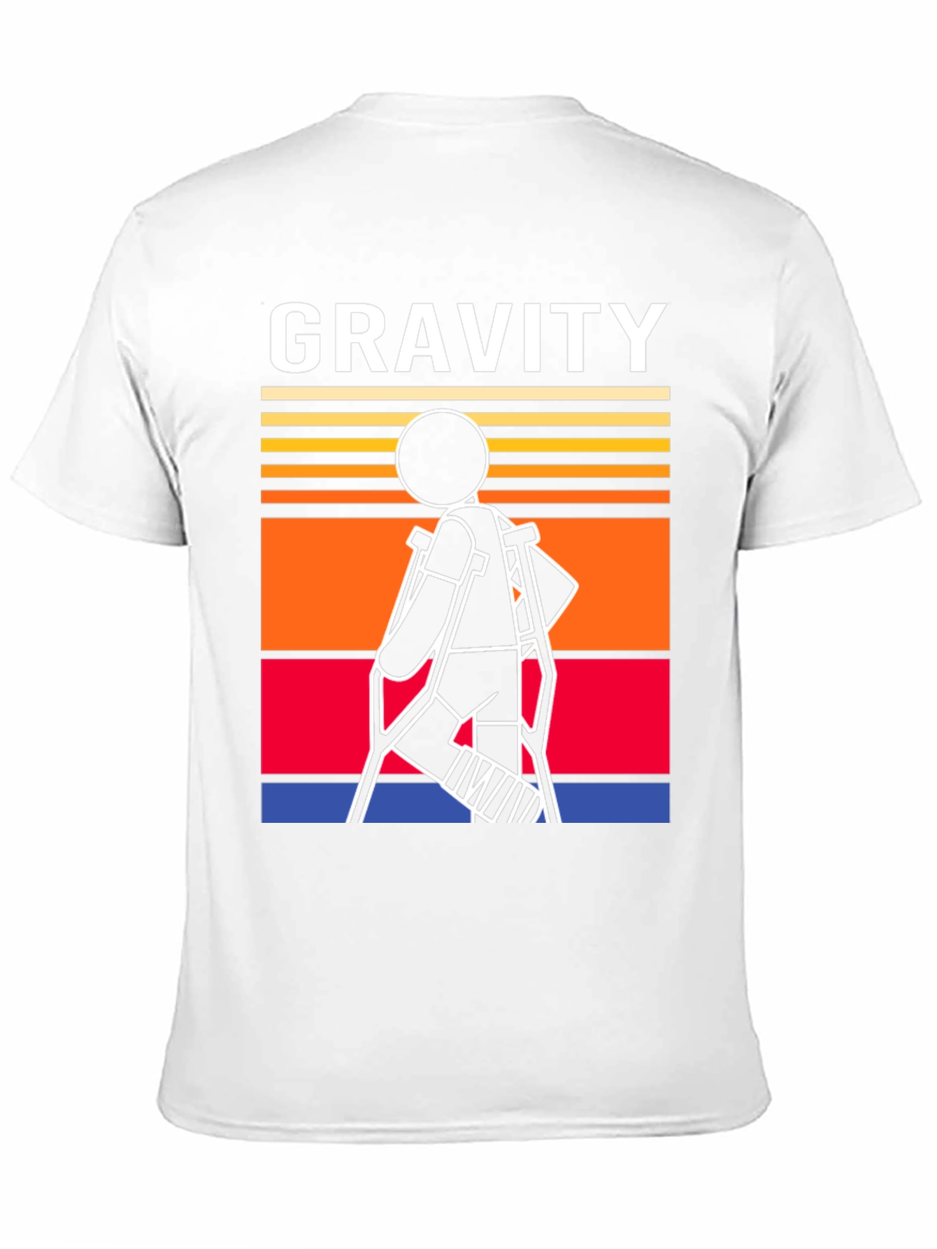 Gravity Stick Figure Crutches T-Shirt