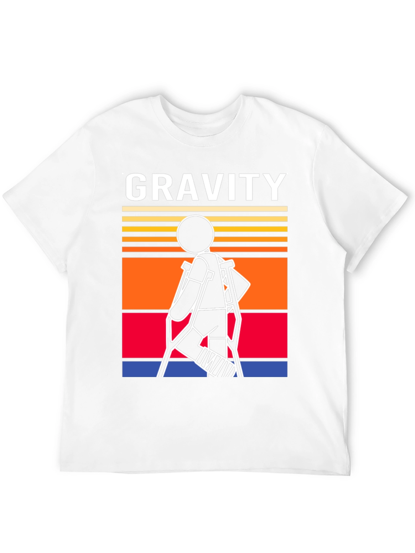Gravity Stick Figure Crutches T-Shirt