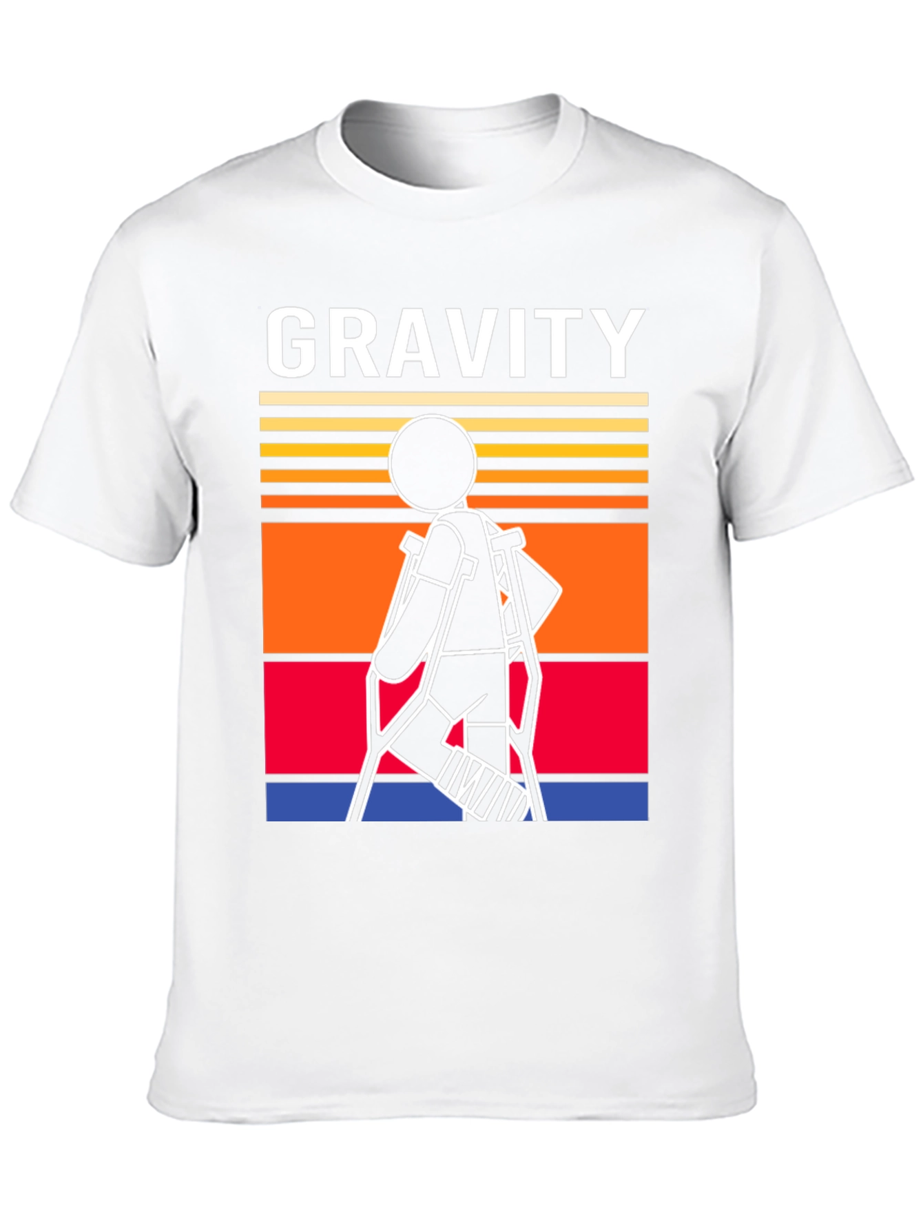 Gravity Stick Figure Crutches T-Shirt
