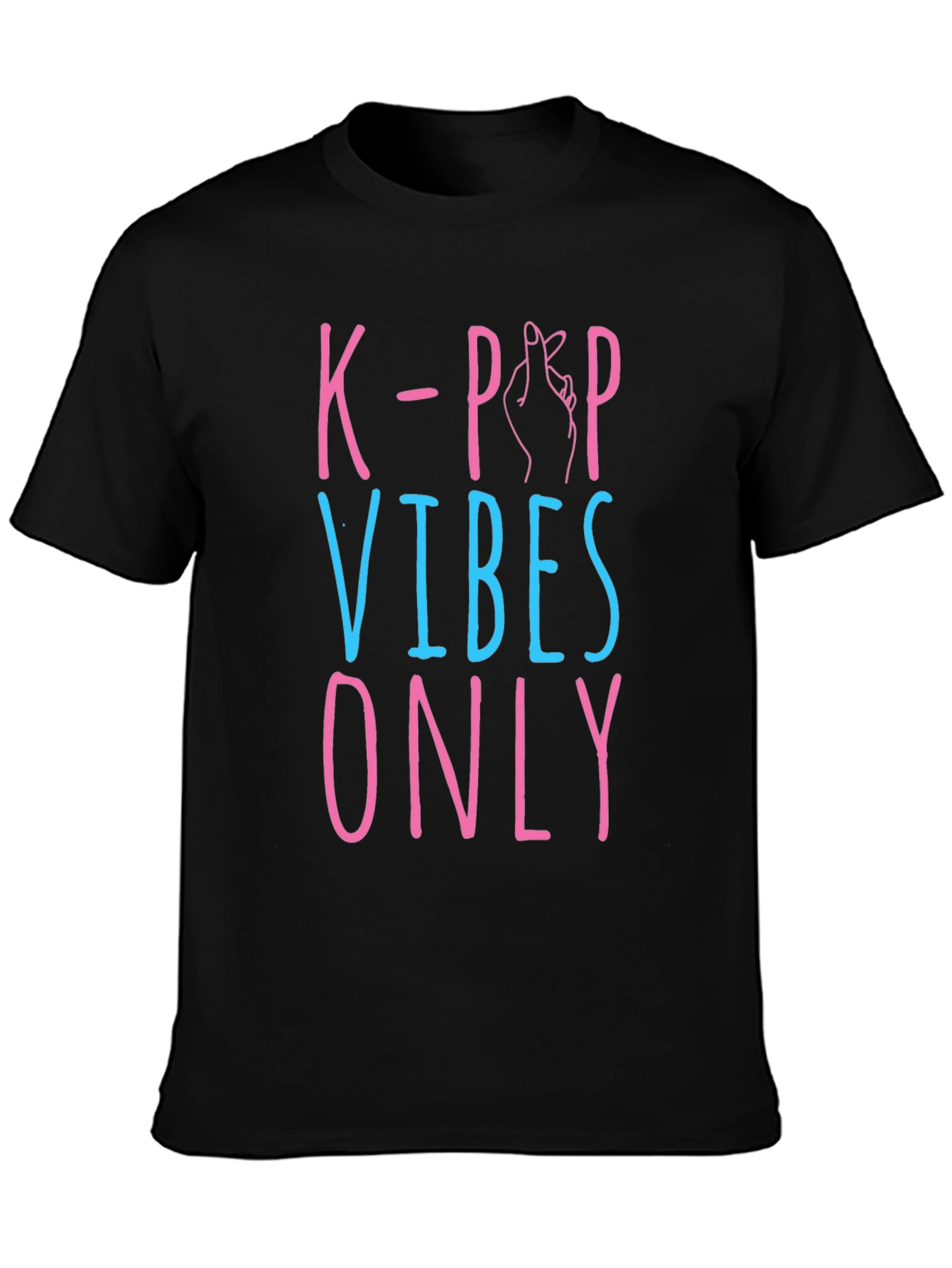 K-Pop Vibes Only Graphic Tee - Black