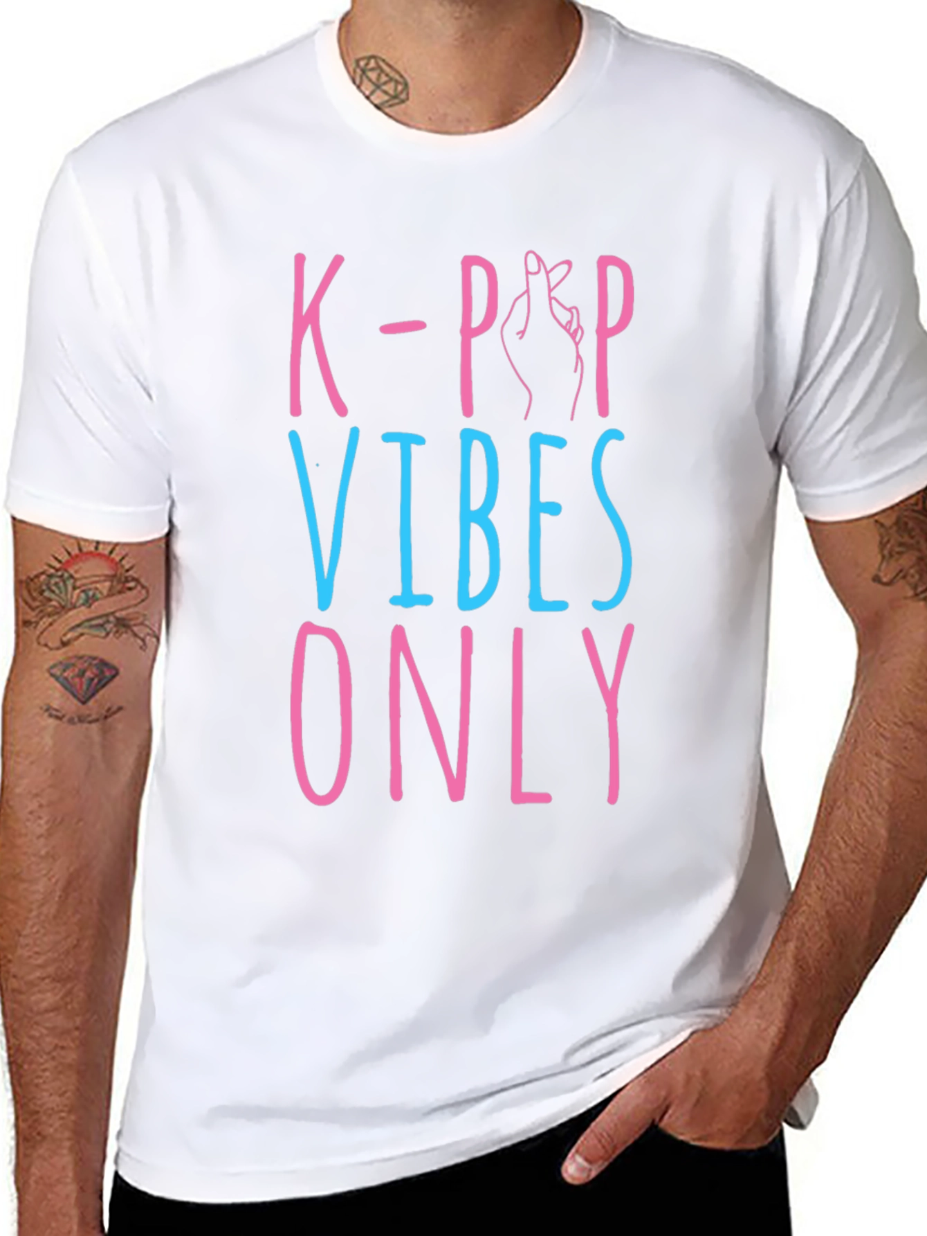 K-Pop Vibes Only Graphic Tee - Black