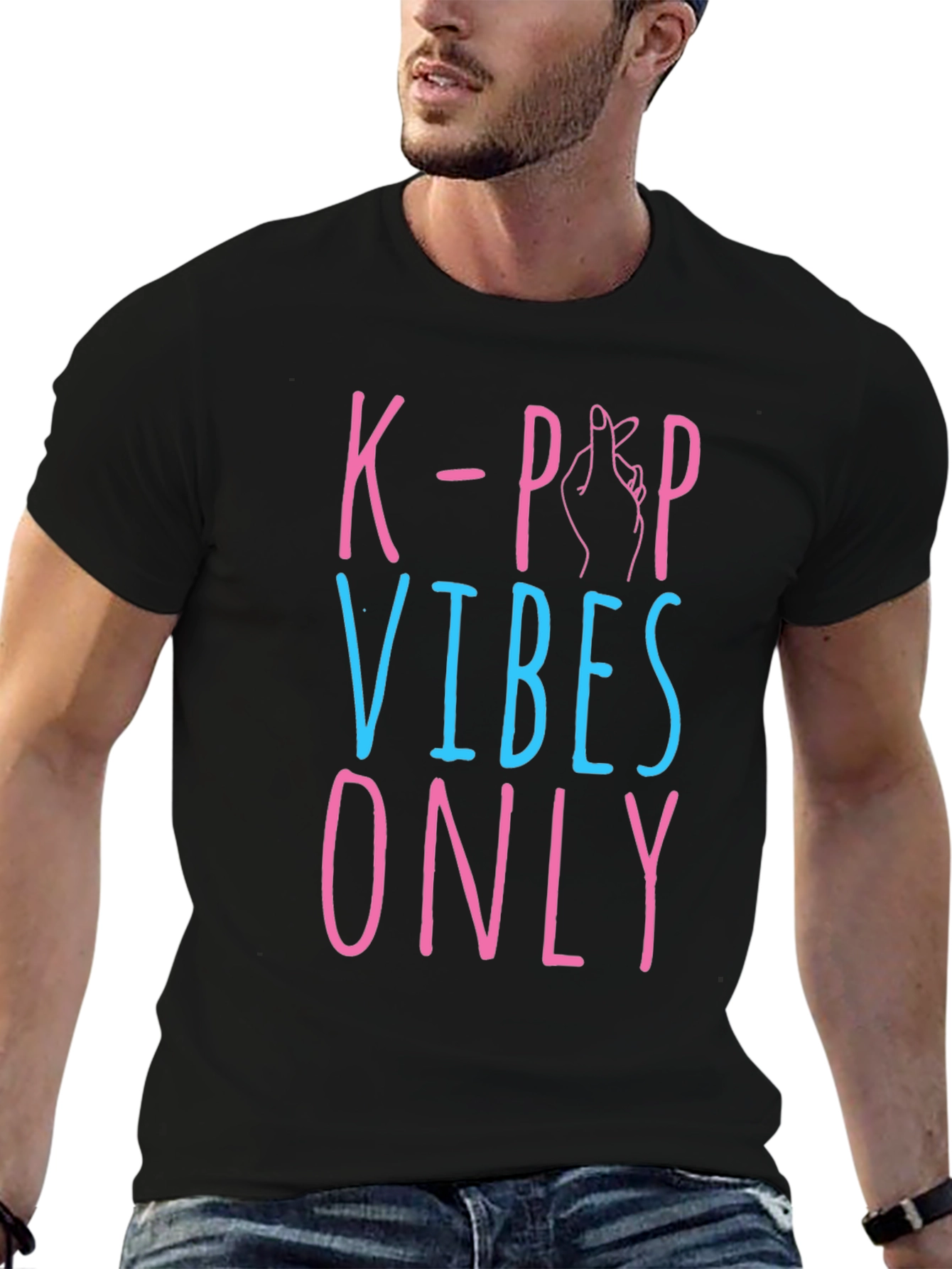 K-Pop Vibes Only Graphic Tee - Black