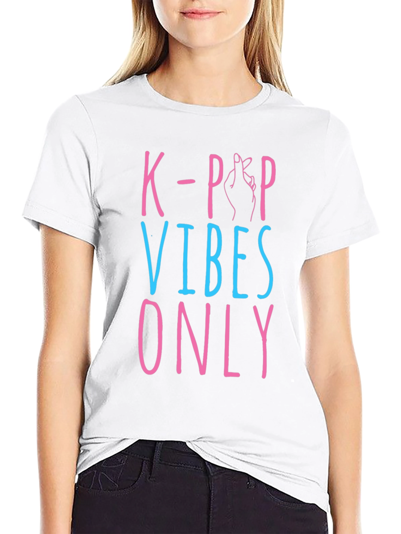 K-Pop Vibes Only Graphic Tee - Black