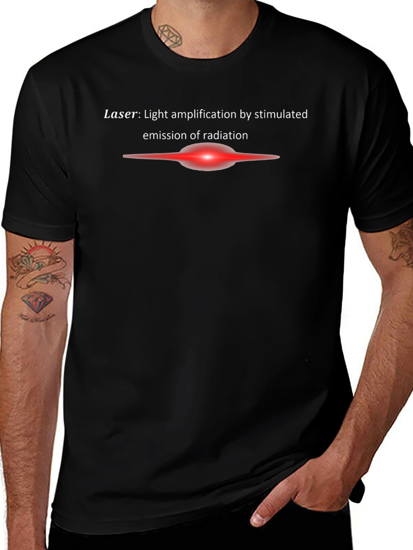 Laser Definition Black T-Shirt - Science Tee
