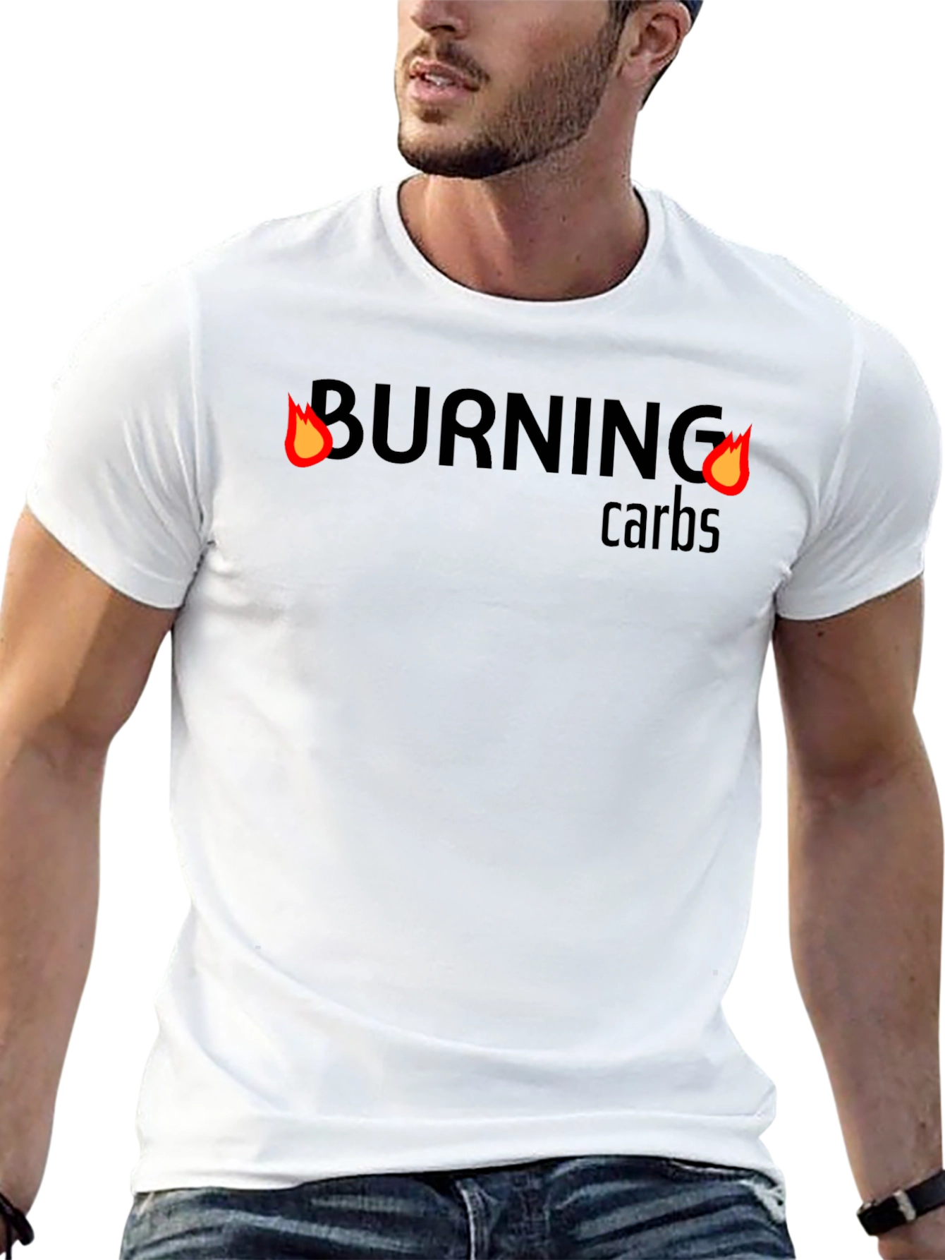 Burning Carbs Graphic Tee - Workout Motivation