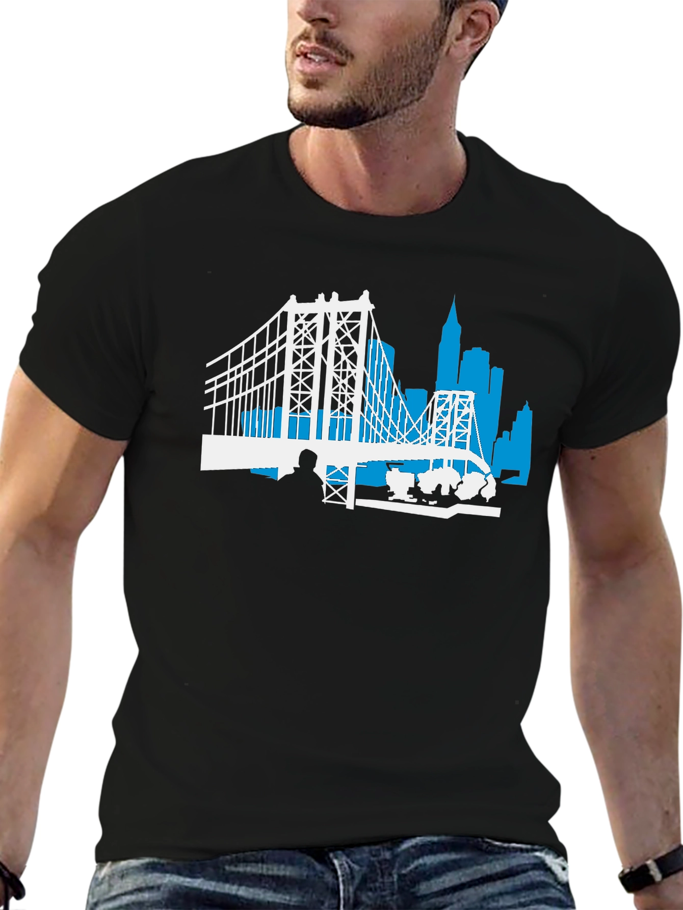 Brooklyn Bridge T-Shirt - Mens Black Graphic Tee