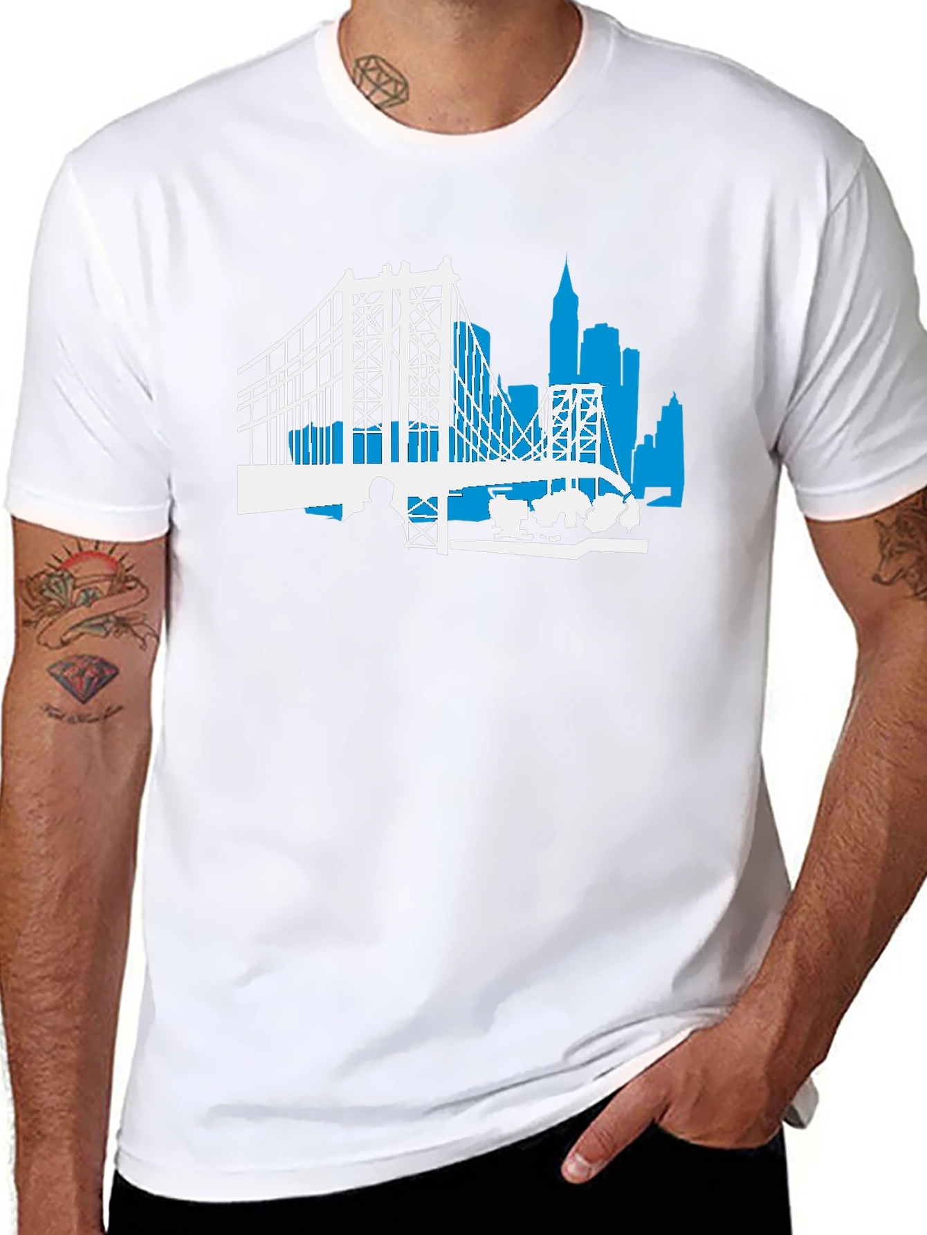 Brooklyn Bridge T-Shirt - Mens Black Graphic Tee