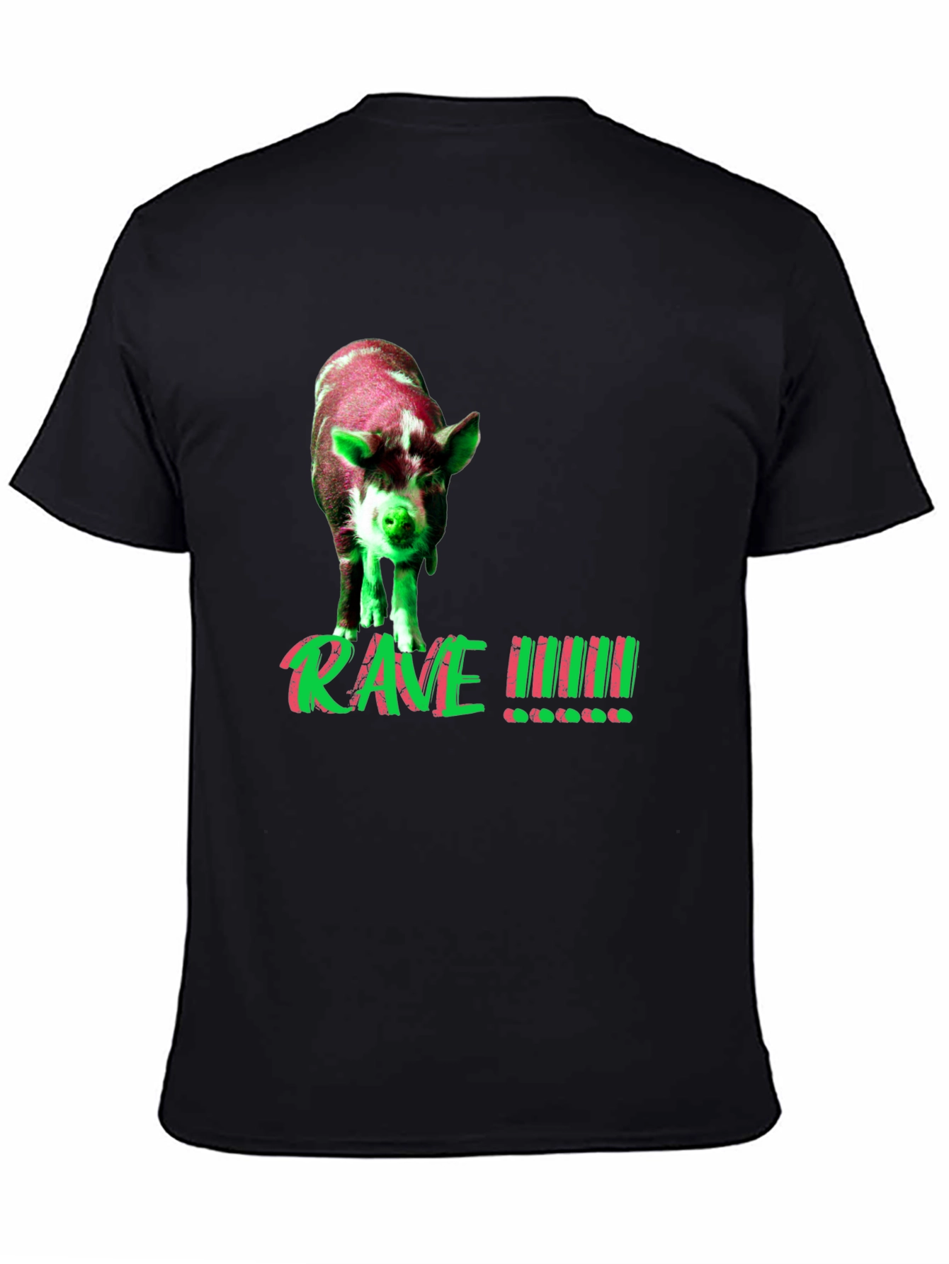 Rave Pig Graphic Tee - Black T-Shirt